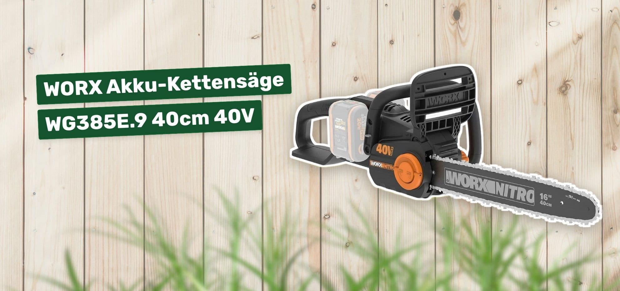 WORX Akku-Kettensäge WG385E.9 40cm 40V