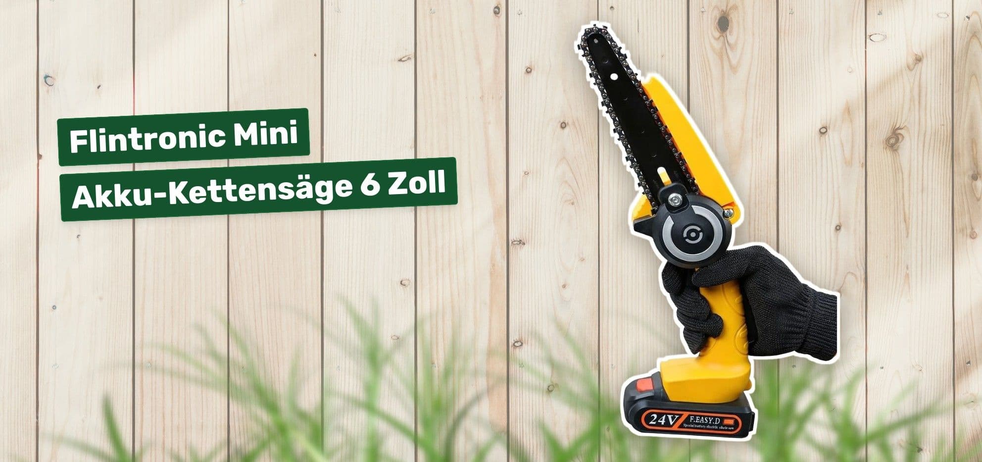 Flintronic Mini Akku-Kettensäge 6 Zoll