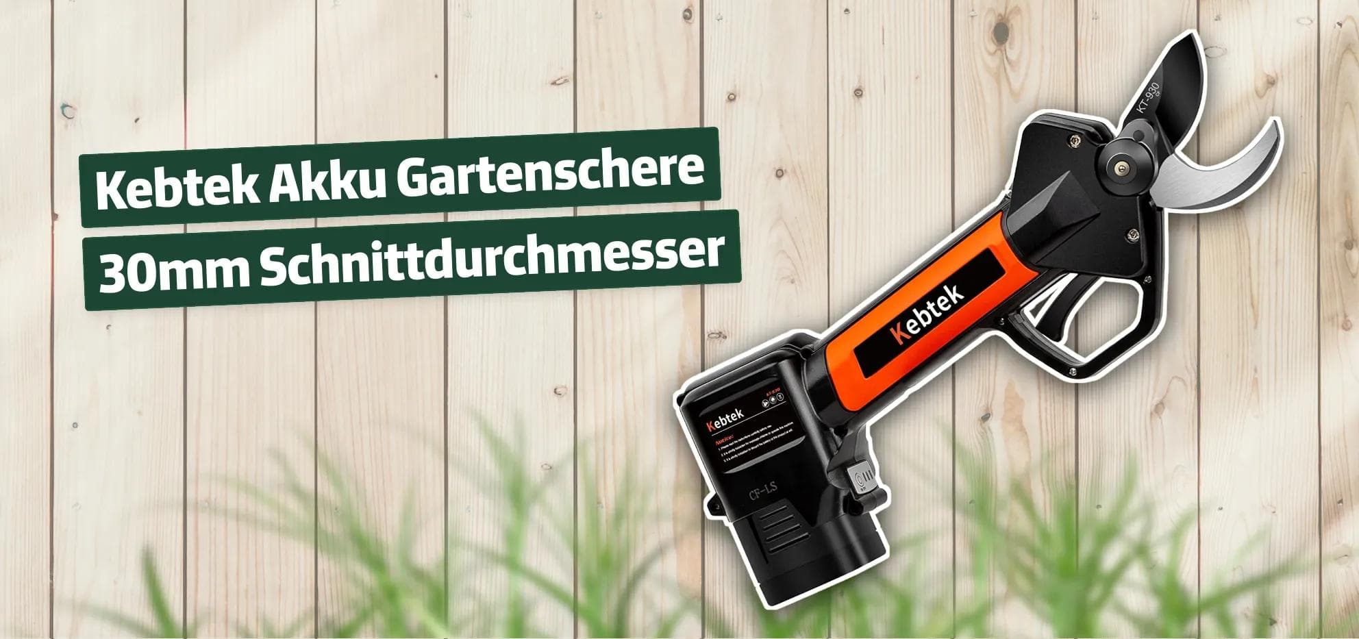 Kebtek Akku Gartenschere 30mm Schnittdurchmesser