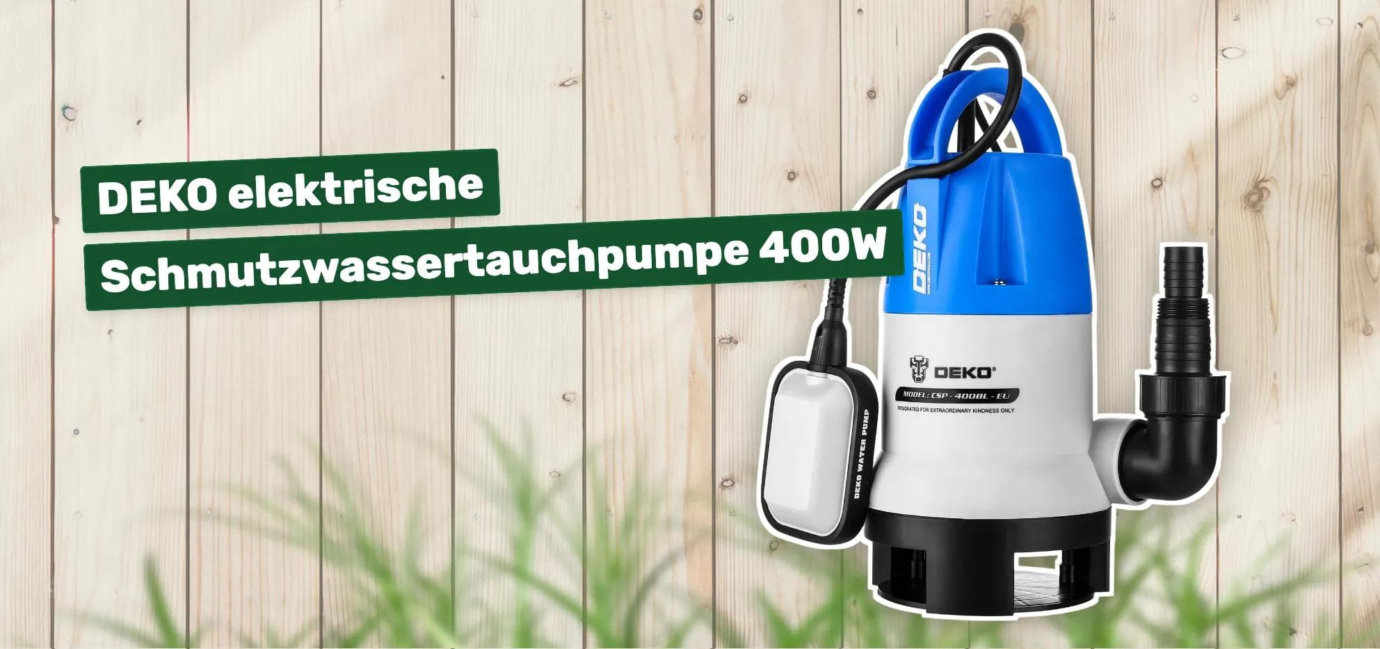 DEKO elektrische Schmutzwassertauchpumpe 400W