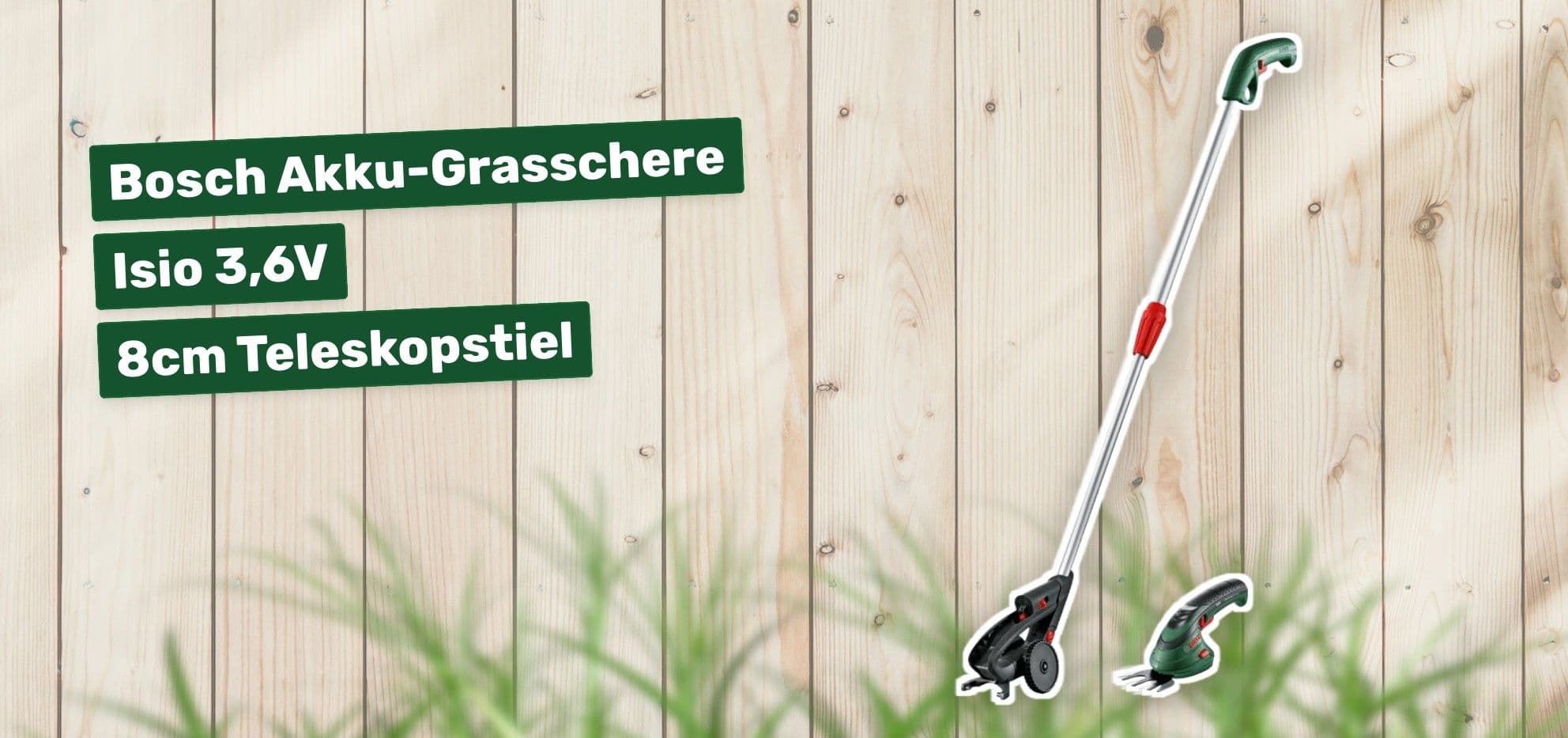 Bosch Akku-Grasschere Isio 3,6V 8cm Teleskopstiel