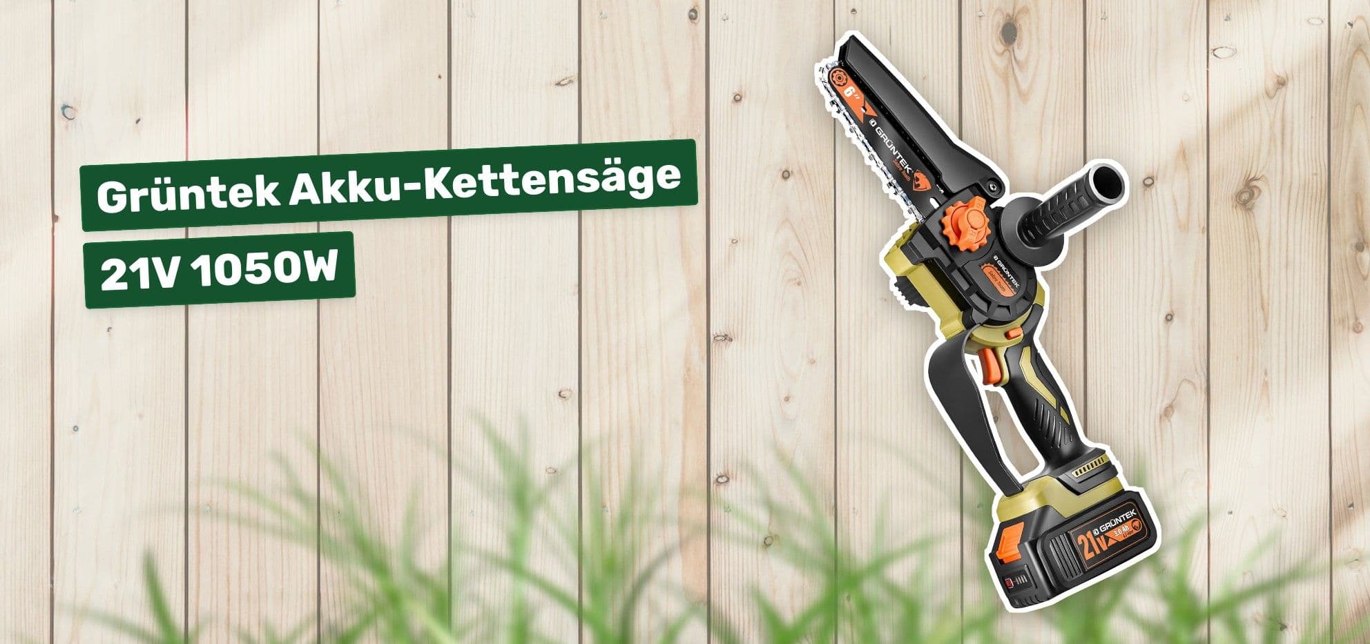 Grüntek Akku-Kettensäge 21V 1050W