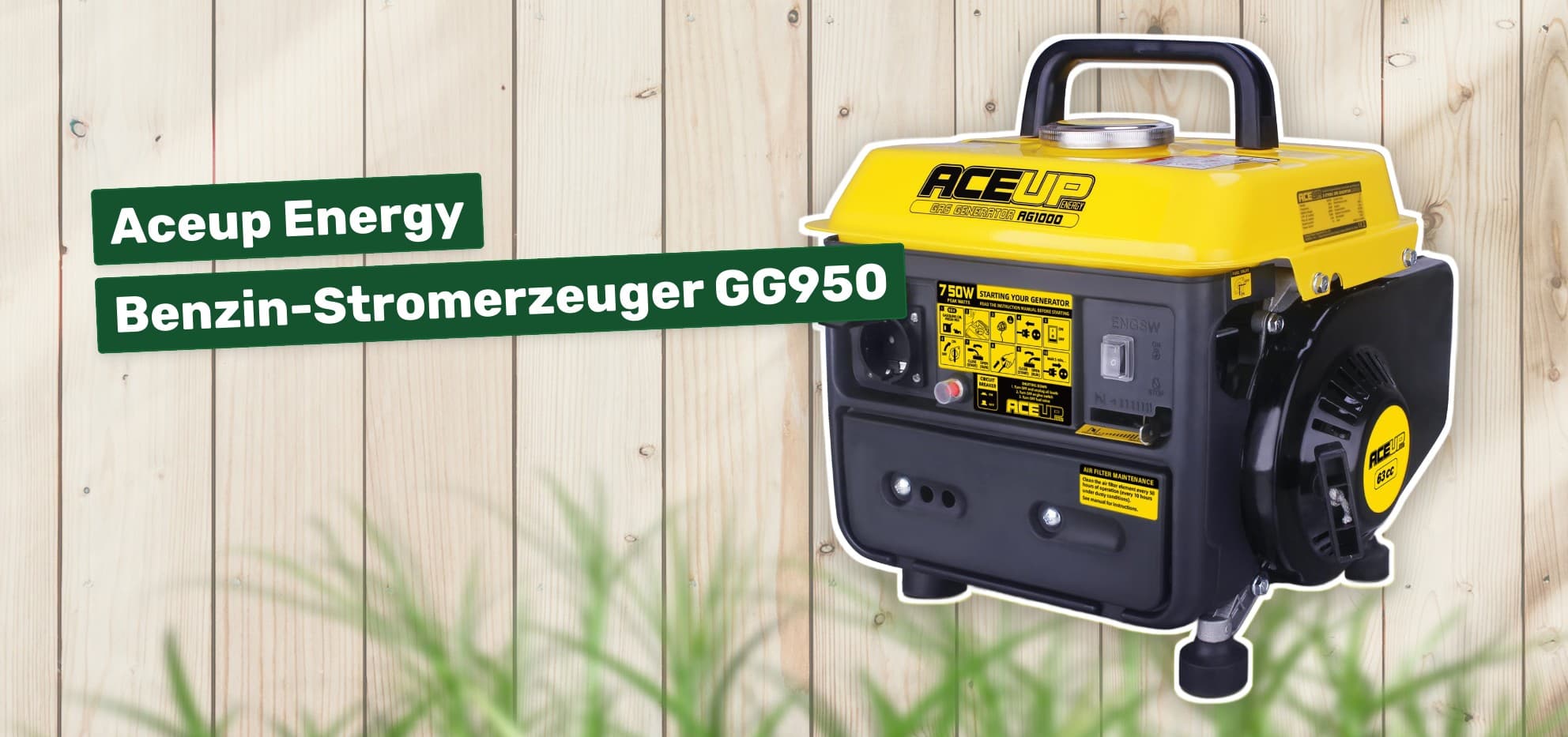 Aceup Energy Benzin-Stromerzeuger GG950