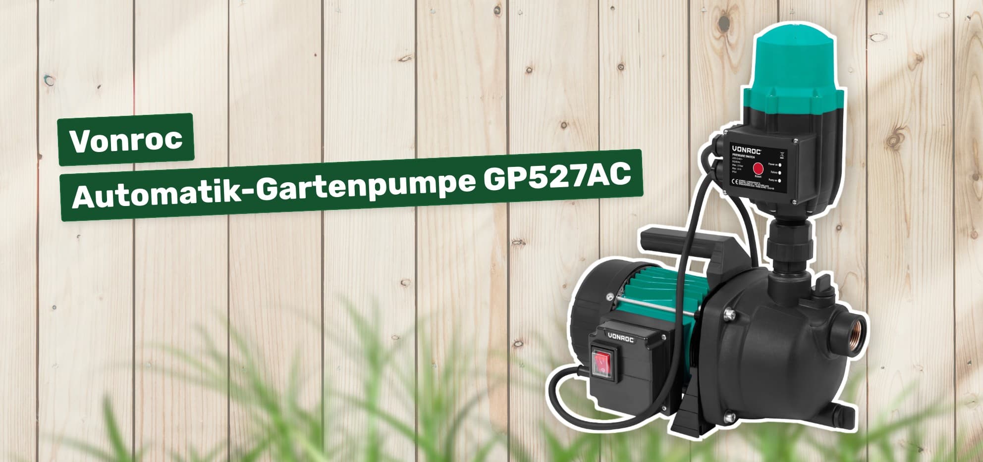 Vonroc Automatik-Gartenpumpe GP527AC