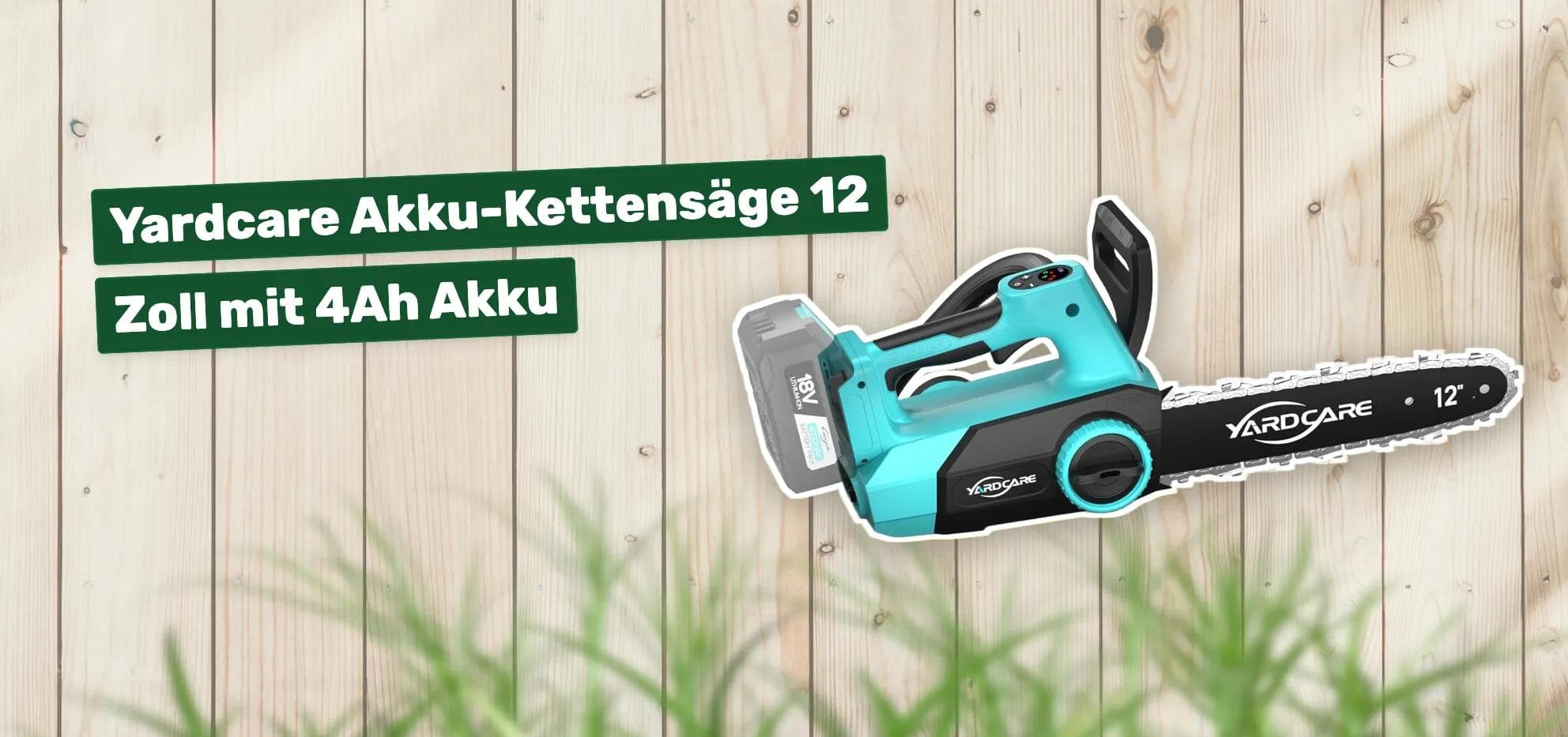 Yardcare Akku-Kettensäge 12 Zoll mit 4Ah Akku