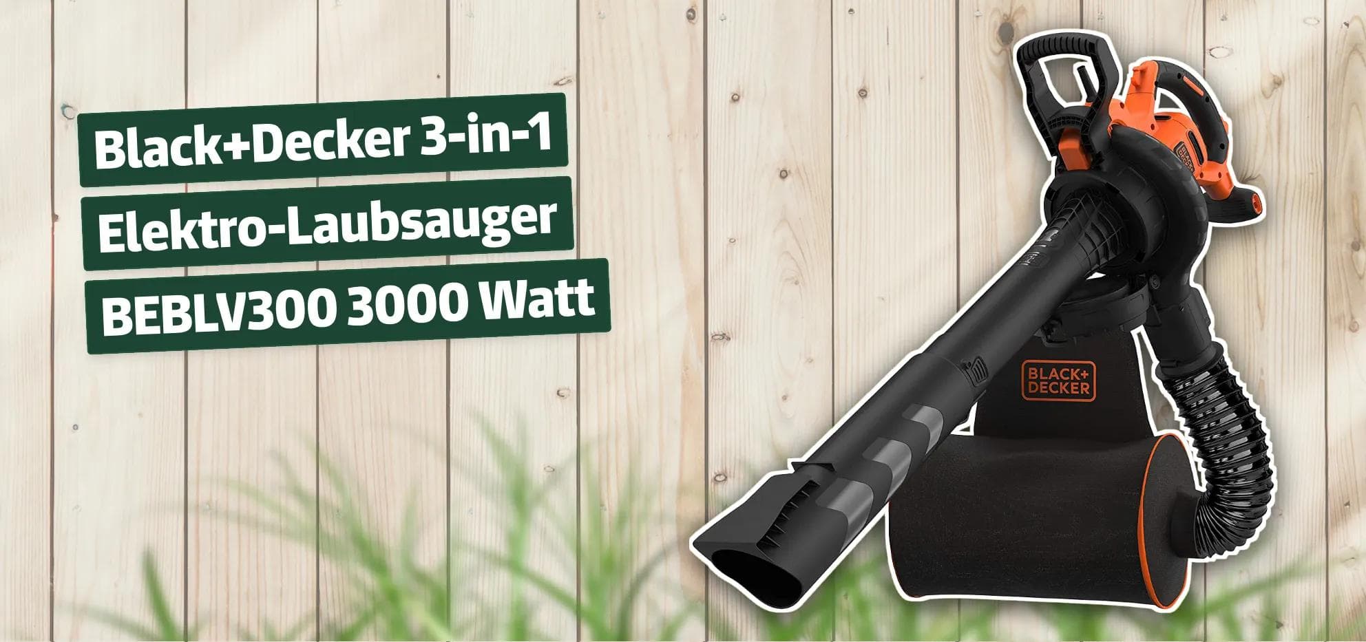 Black+Decker 3-in-1 Elektro-Laubsauger BEBLV300 3000 Watt