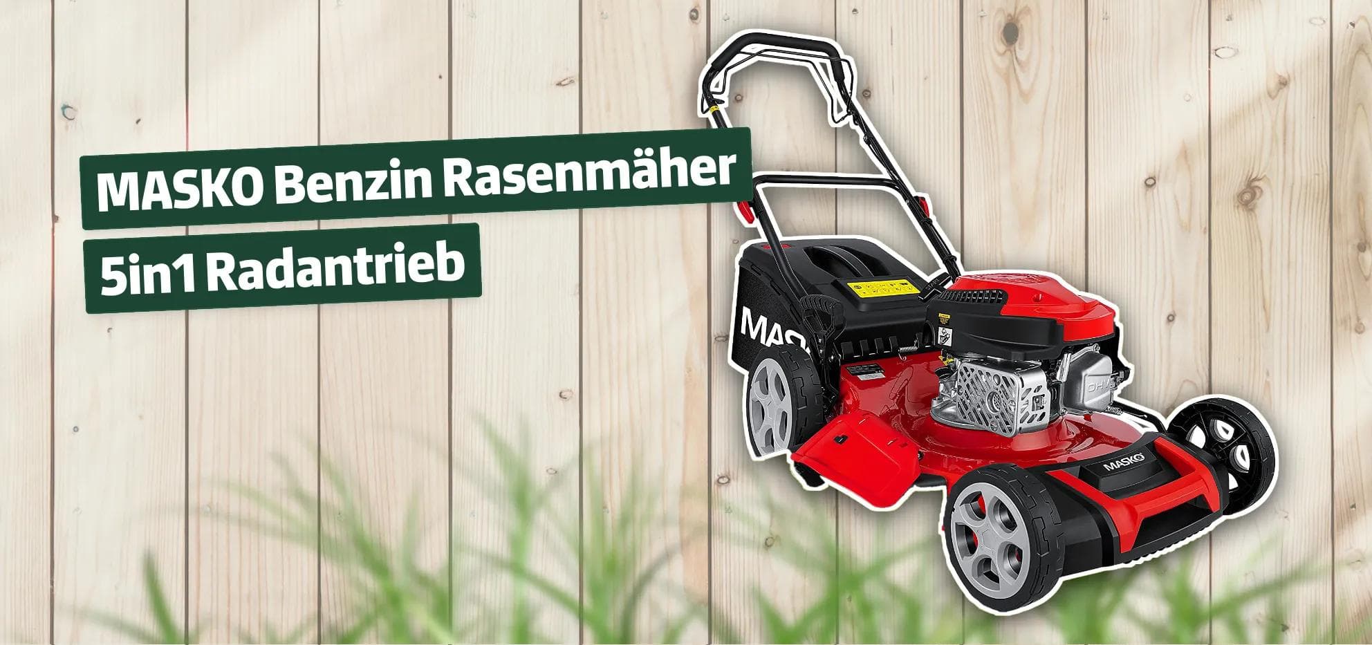 MASKO Benzin Rasenmäher 5in1 Radantrieb