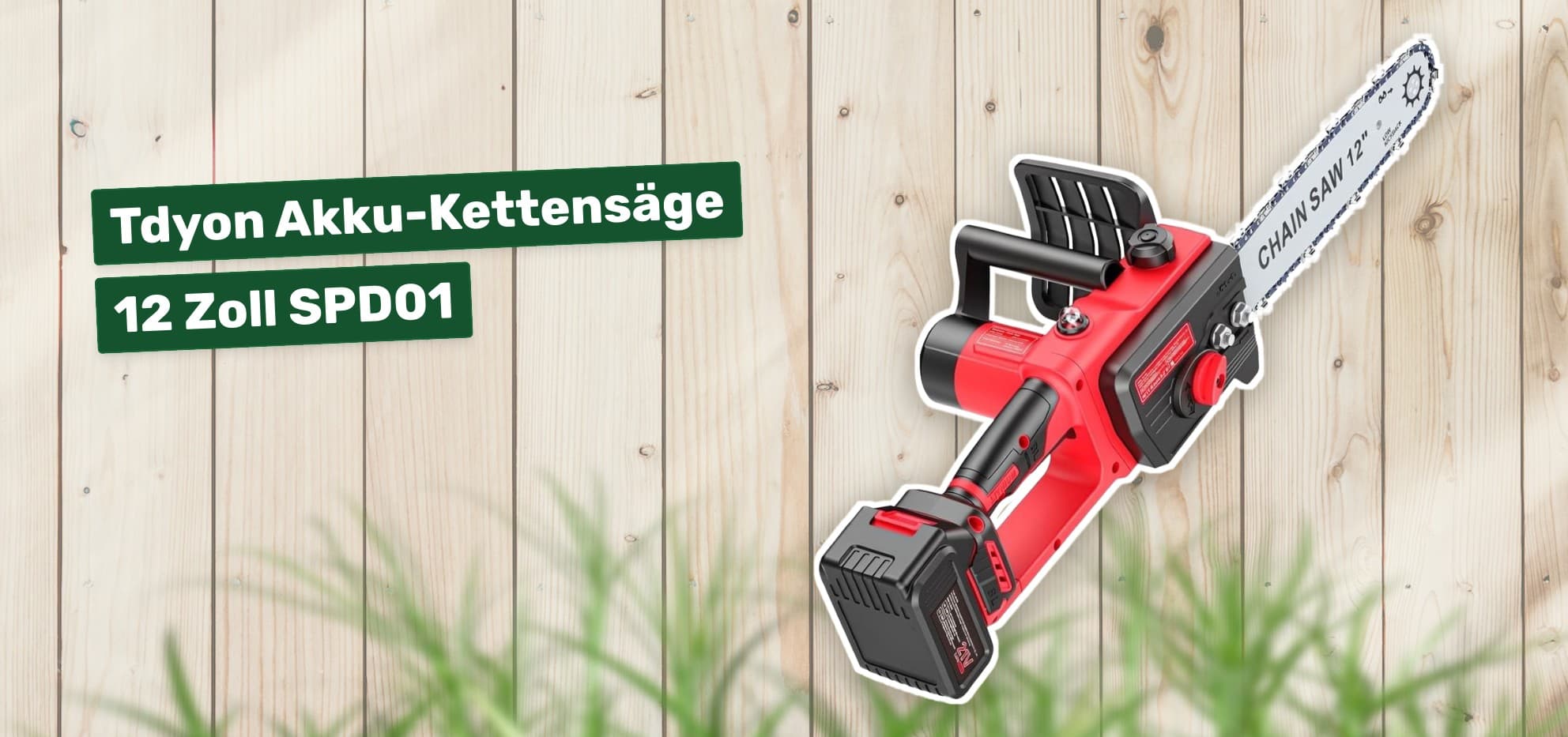 Tdyon Akku-Kettensäge 12 Zoll SPD01