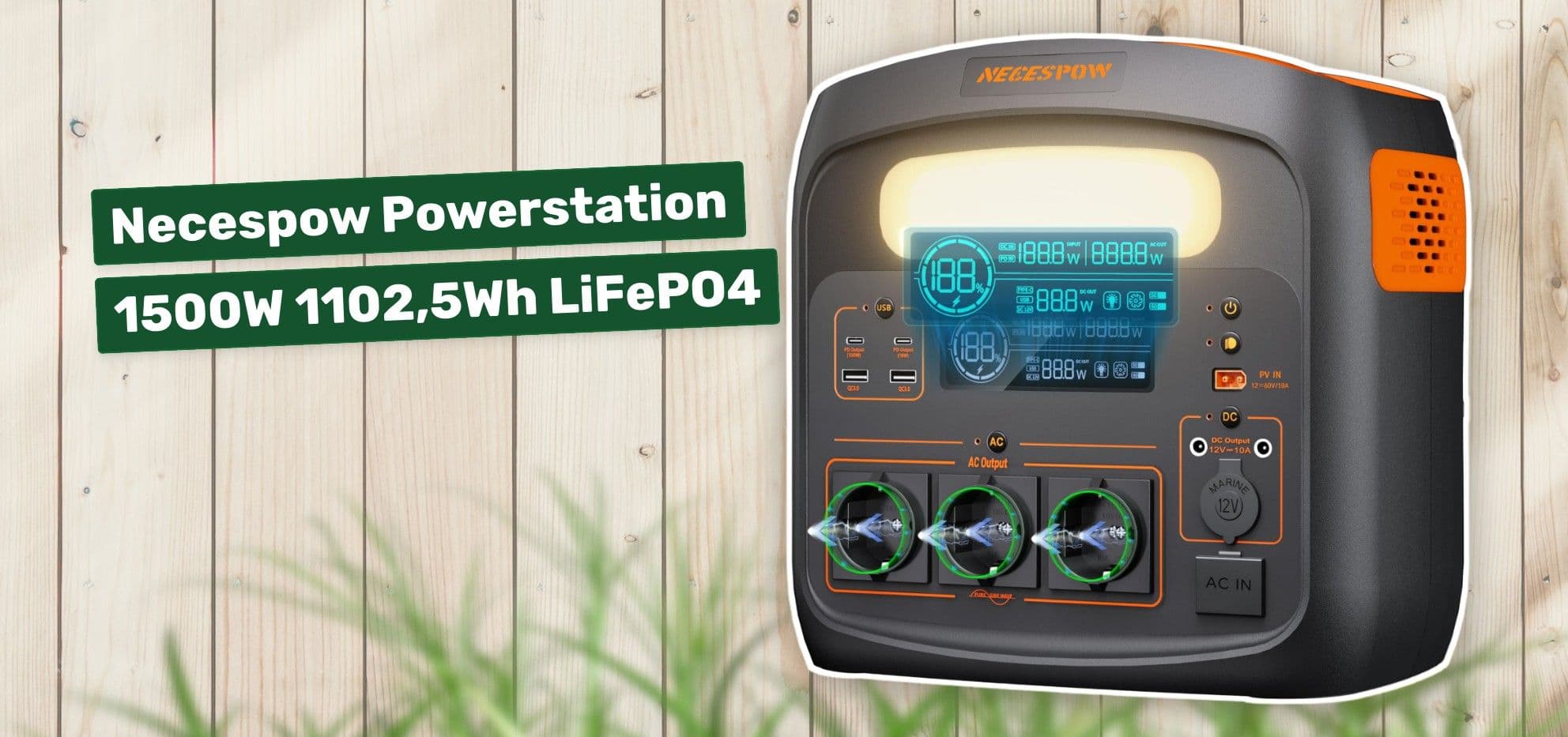 Necespow Tragbare Powerstation 1102Wh