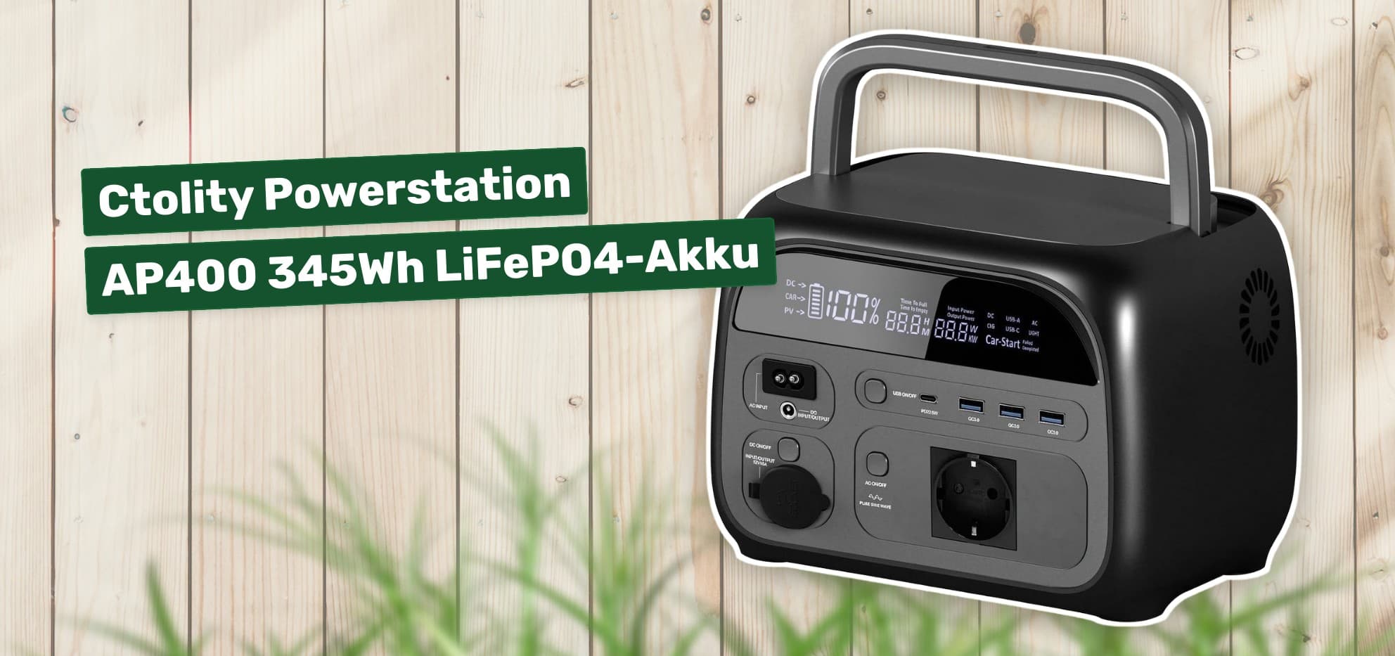 Ctolity Powerstation AP400 345Wh LiFePO4-Akku