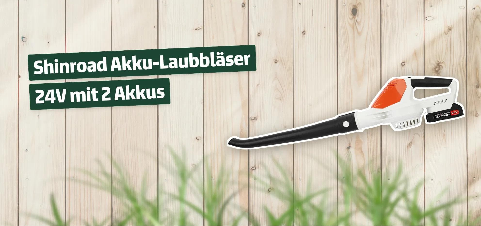 Shinroad Akku-Laubbläser 24V mit 2 Akkus