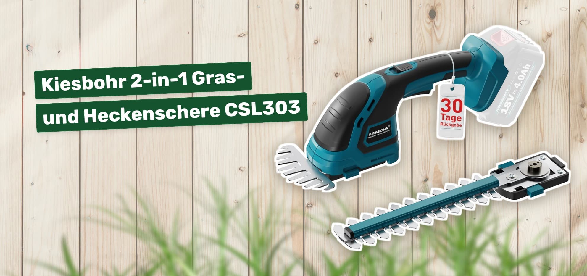 Kiesbohr 2-in-1 Gras- und Heckenschere CSL303
