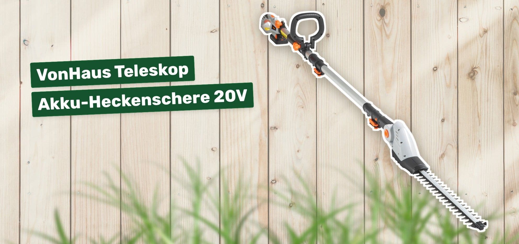 VonHaus Teleskop Akku-Heckenschere 20V