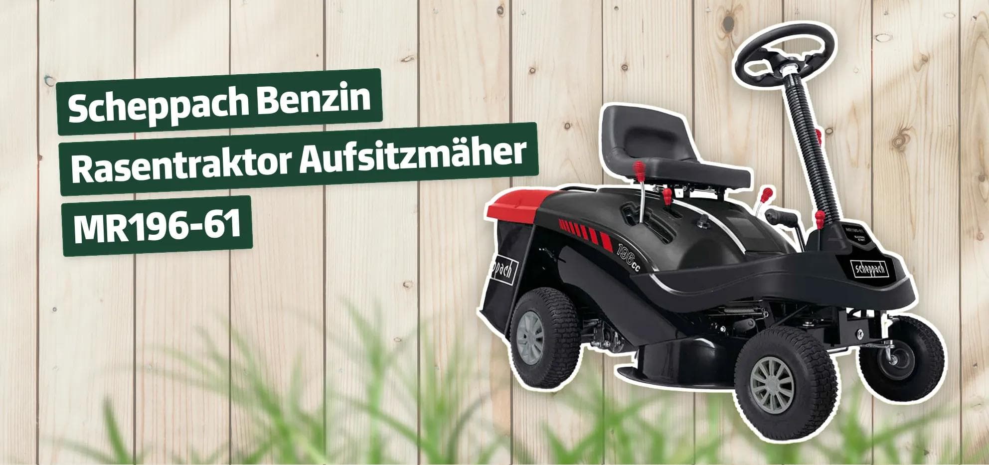 Scheppach Benzin Rasentraktor Aufsitzmäher MR196-61