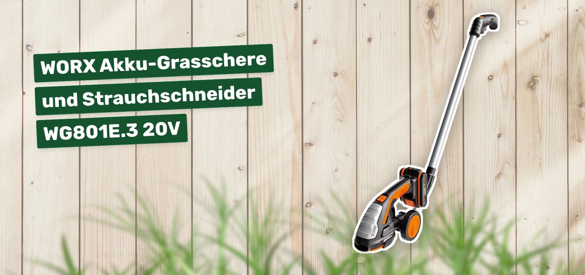 WORX Akku-Grasschere und Strauchschneider WG801E.3 20V