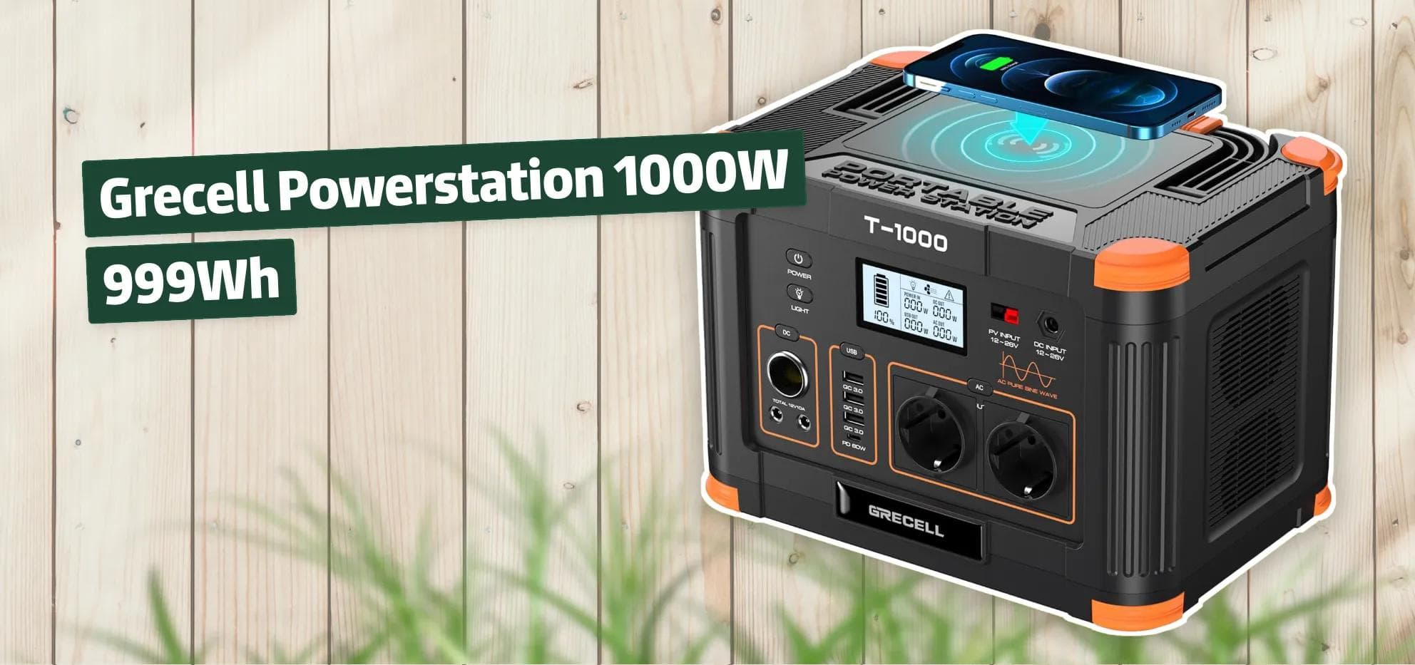 Grecell Powerstation 1000W 999Wh