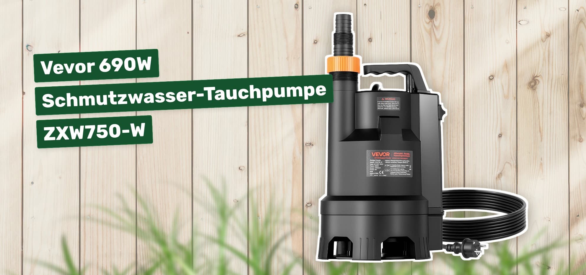 Vevor 690W Schmutzwasser-Tauchpumpe ZXW750-W