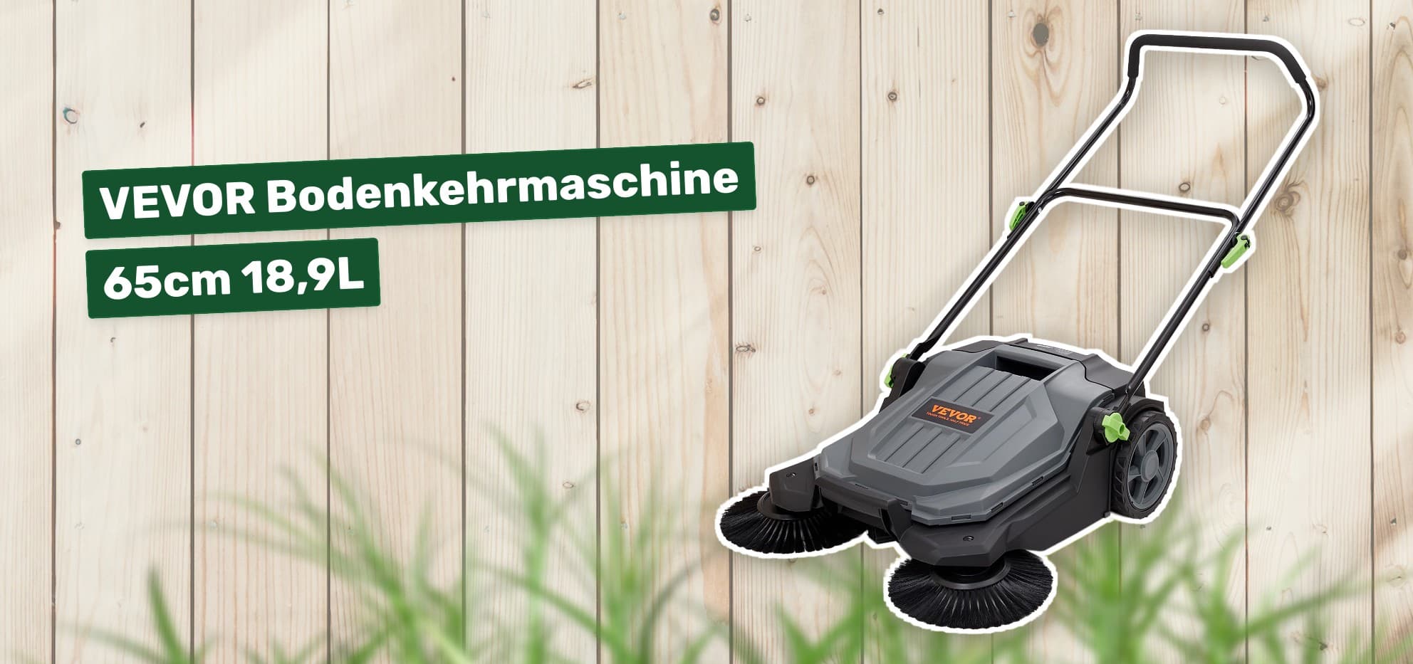 VEVOR Bodenkehrmaschine 65cm 18,9L