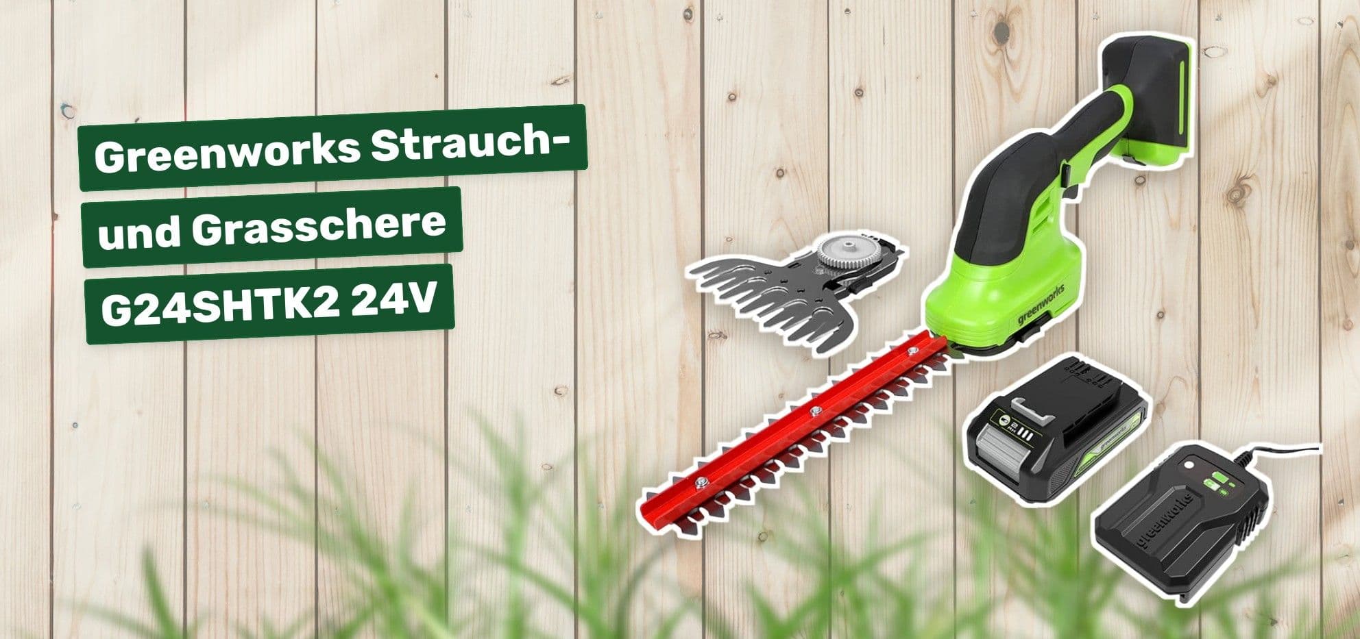Greenworks Strauch- und Grasschere G24SHTK2 24V