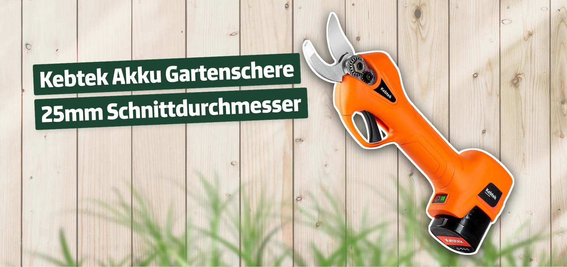 Kebtek Akku Gartenschere 25mm Schnittdurchmesser