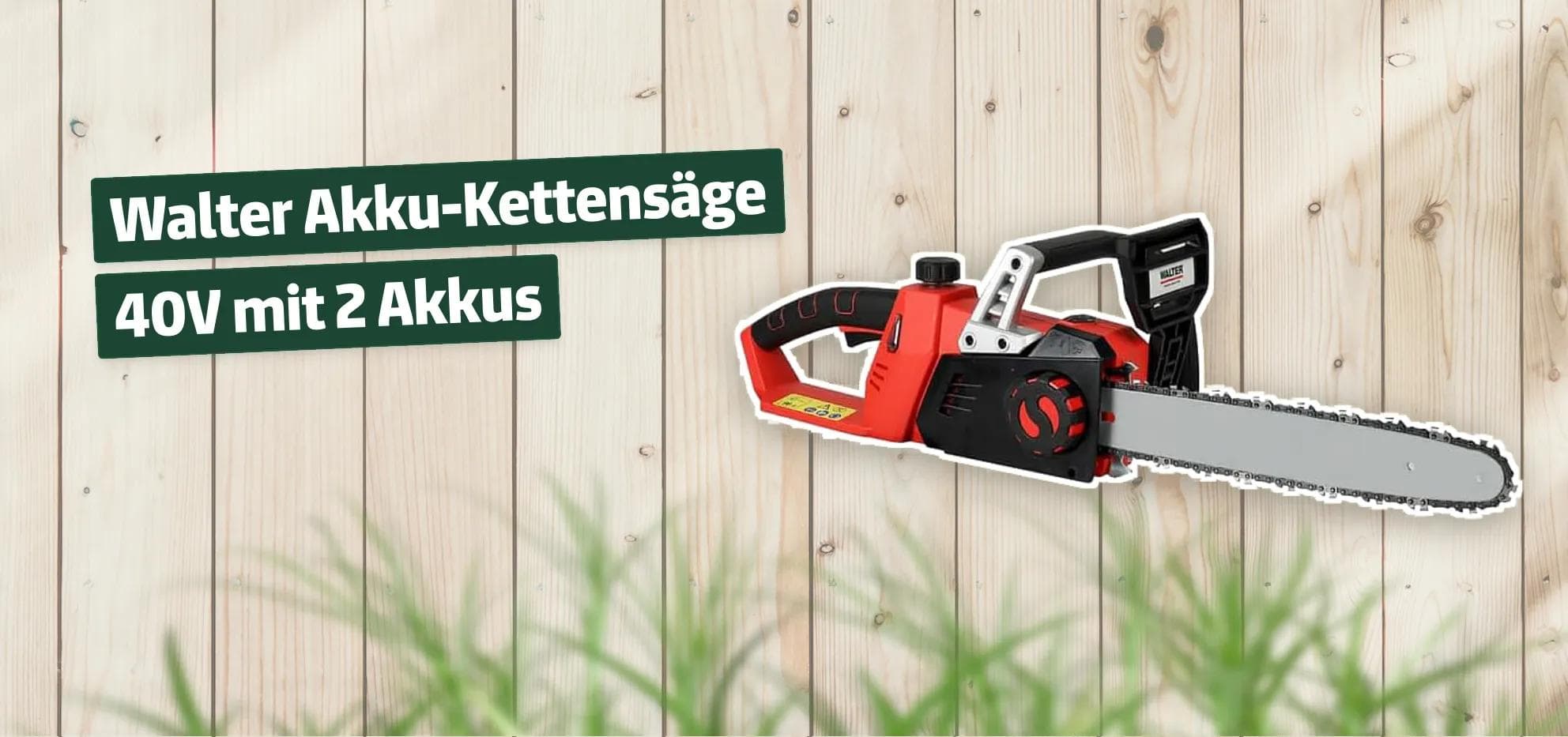 Walter Akku-Kettensäge 40V mit 2 Akkus