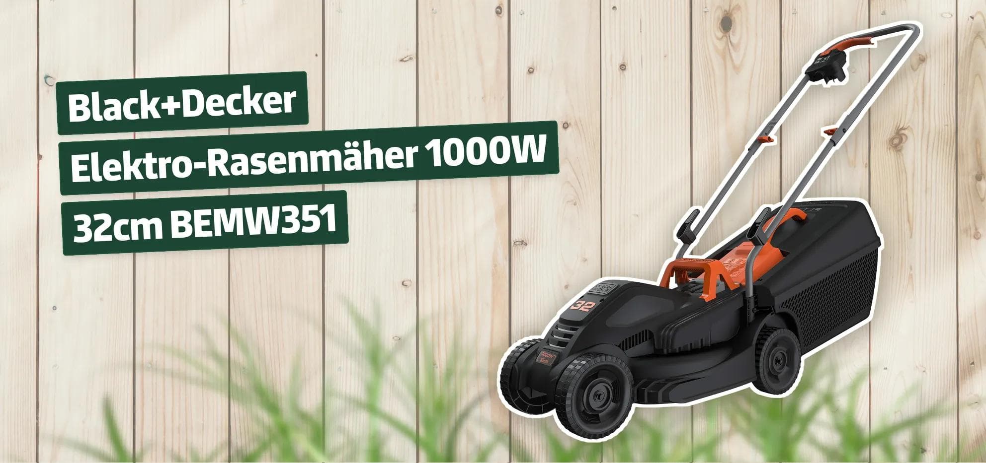 Black+Decker Elektro-Rasenmäher 1000W 32cm BEMW351
