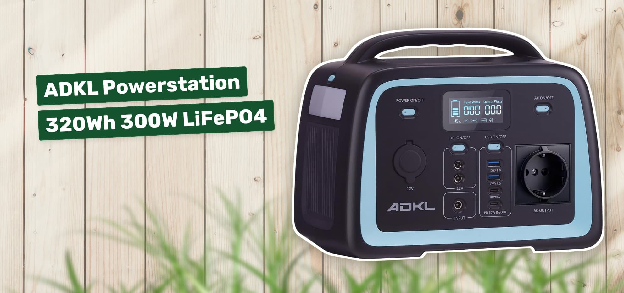 ADKL Powerstation 320Wh 300W LiFePO4
