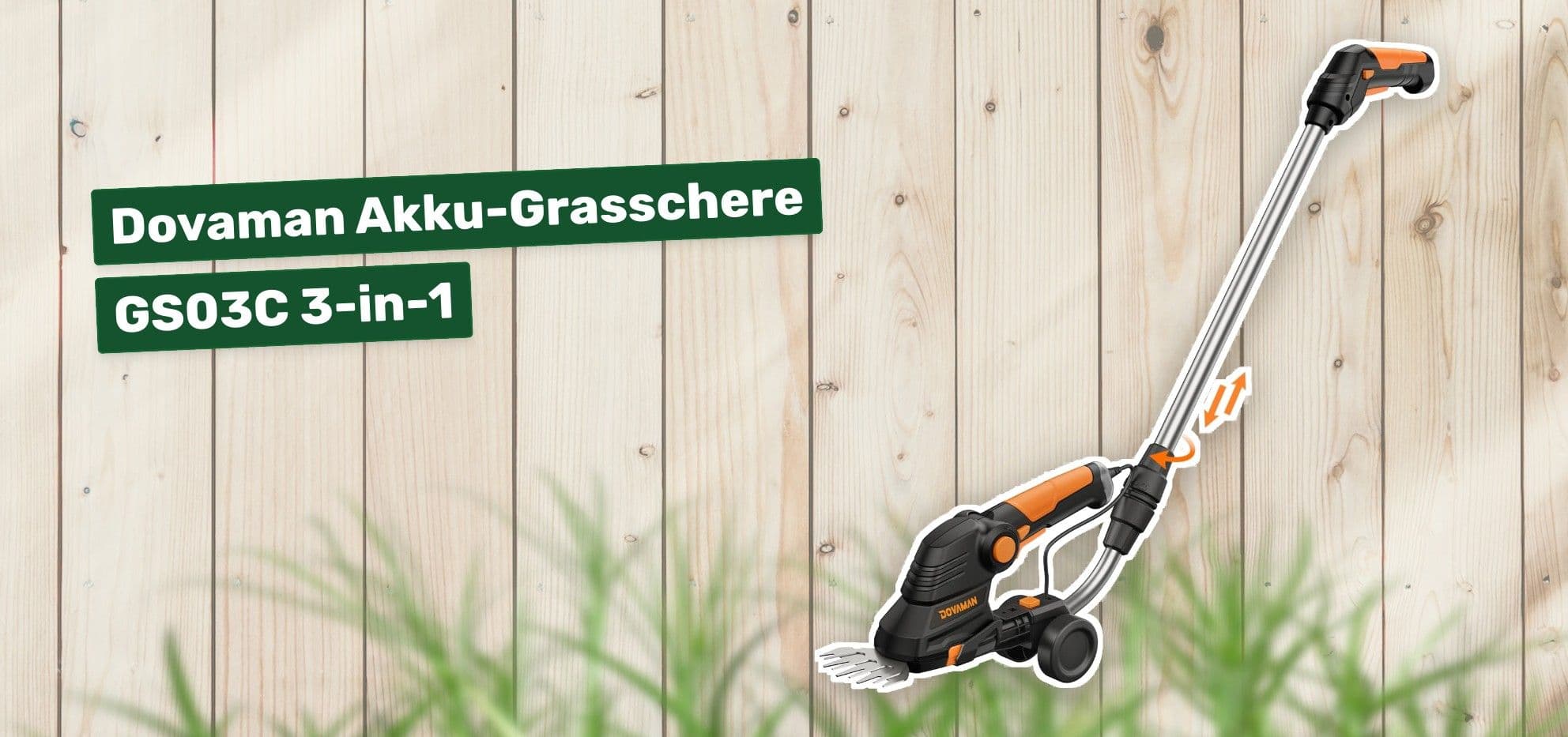 Dovaman Akku-Grasschere GS03C 3-in-1