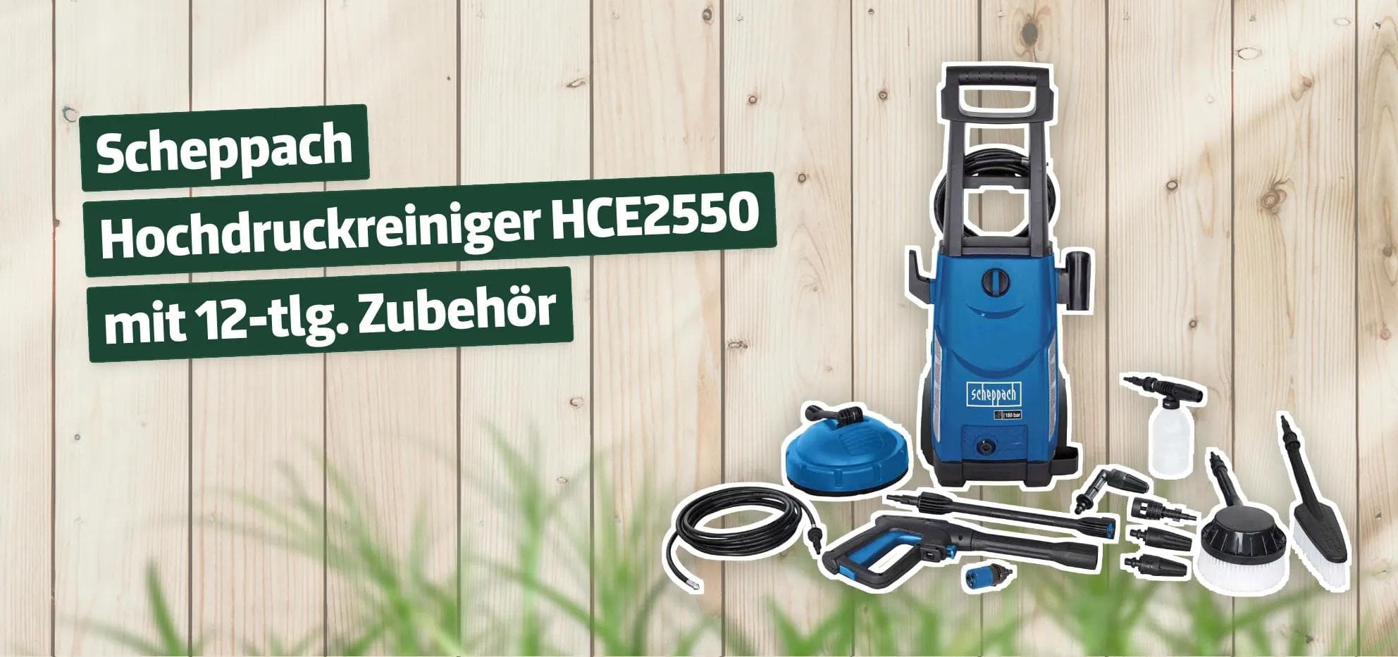 Scheppach Hochdruckreiniger HCE2550 mit 12-tlg. Zubehör
