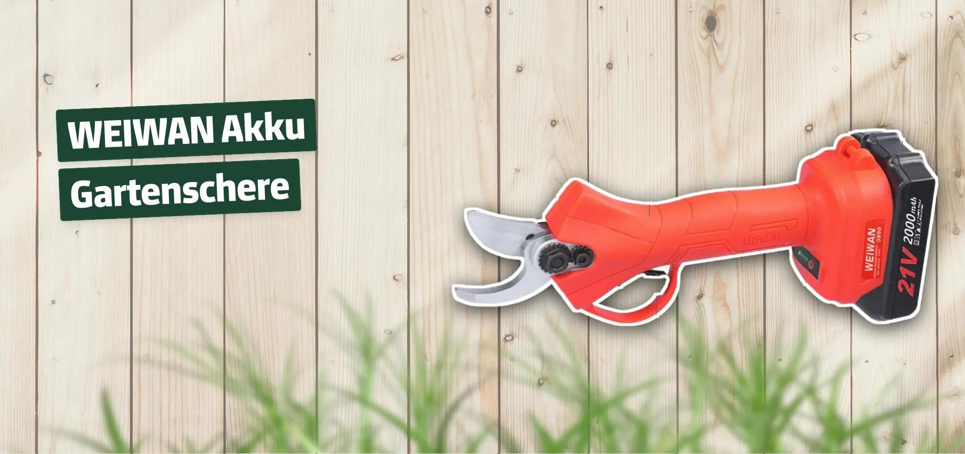 WEIWAN Akku Gartenschere