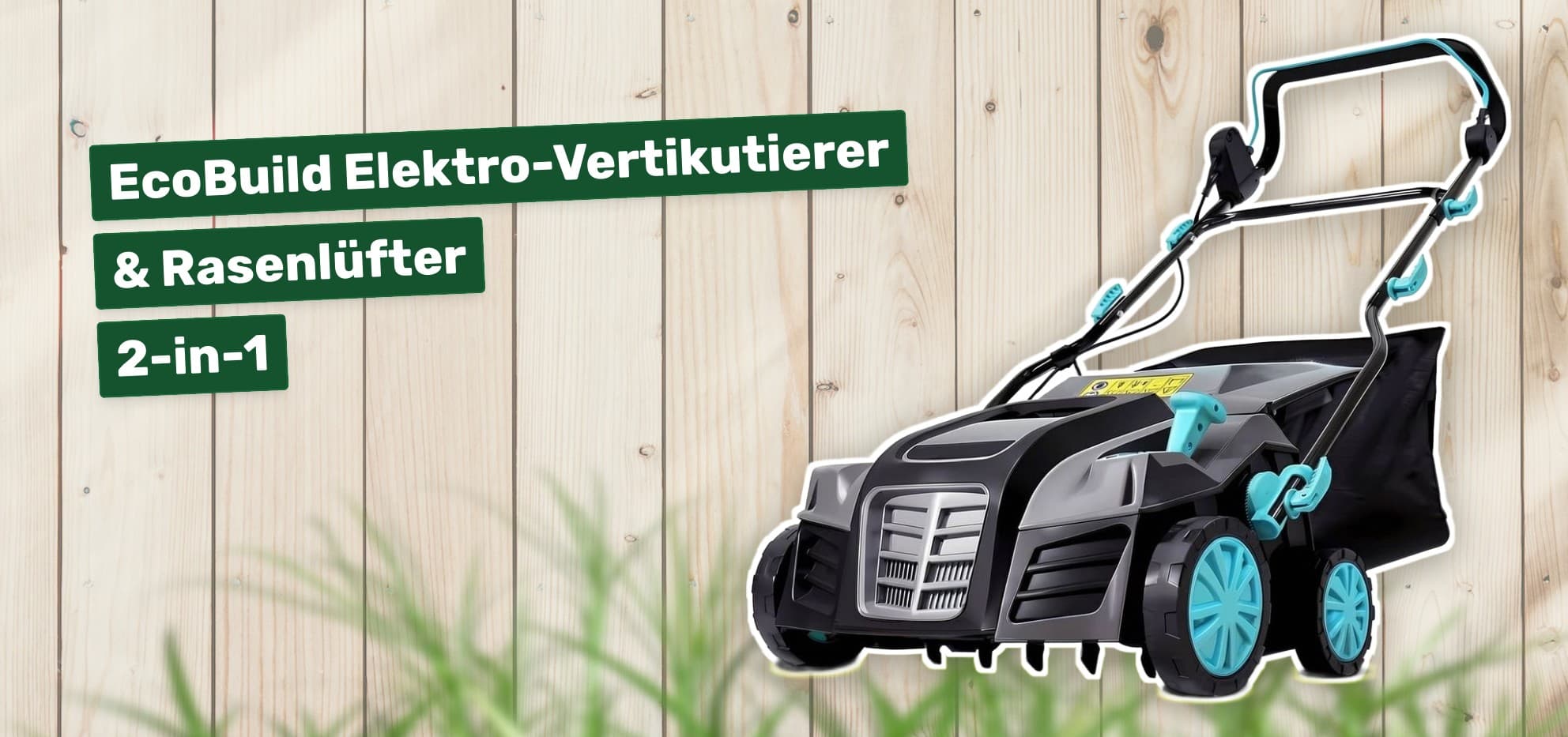 EcoBuild Elektro-Vertikutierer & Rasenlüfter 2-in-1