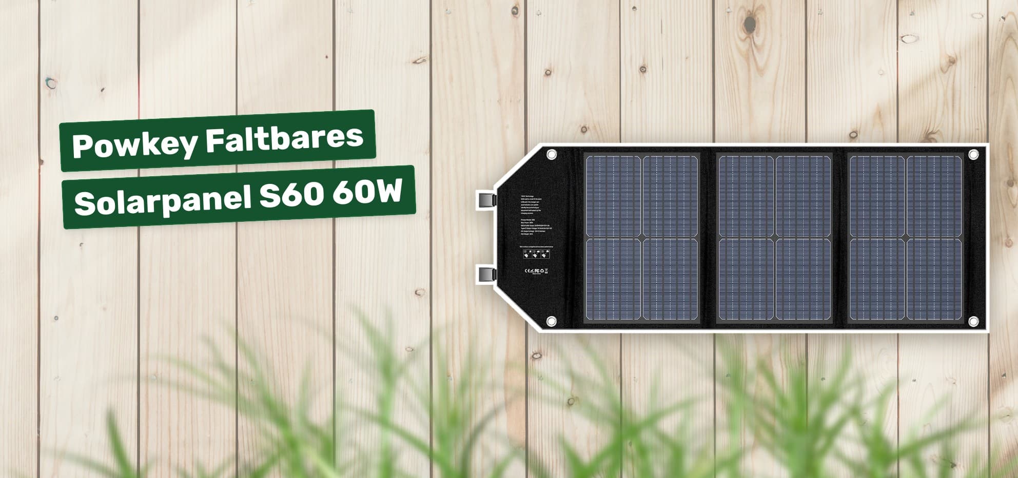 Powkey Faltbares Solarpanel S60 60W