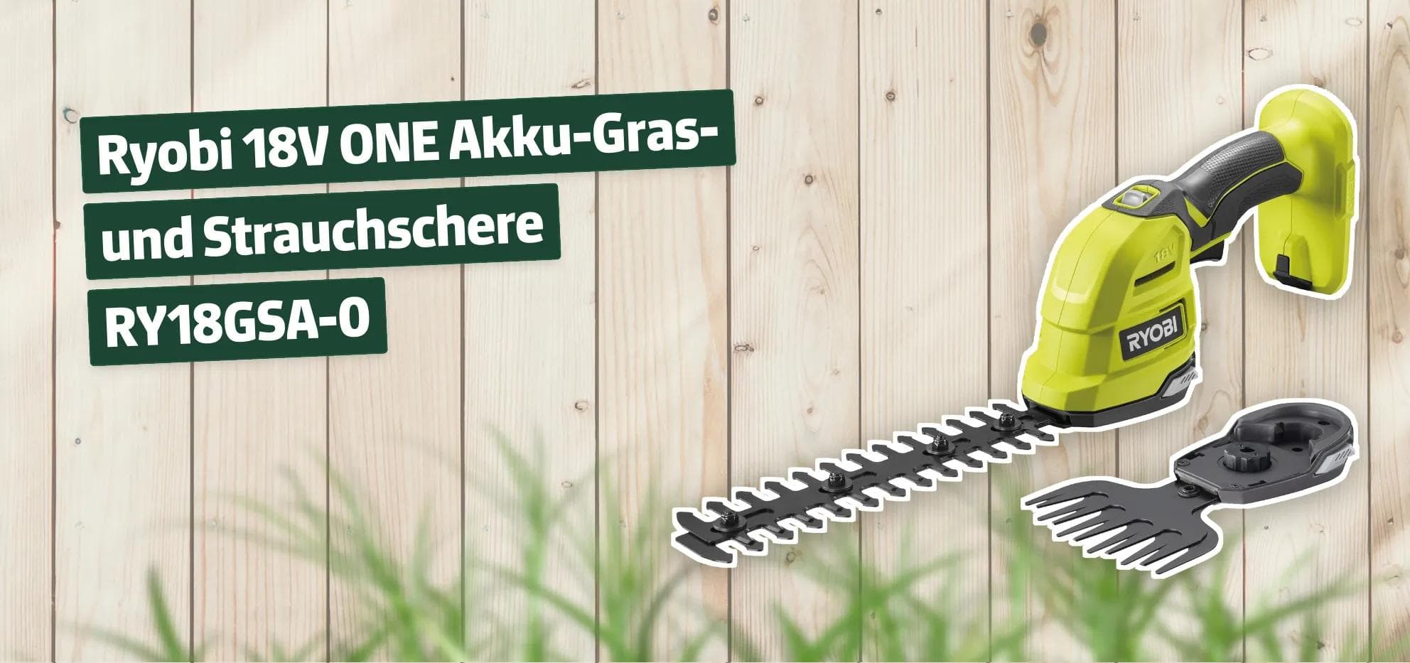 Ryobi 18V ONE Akku-Gras- und Strauchschere RY18GSA-0
