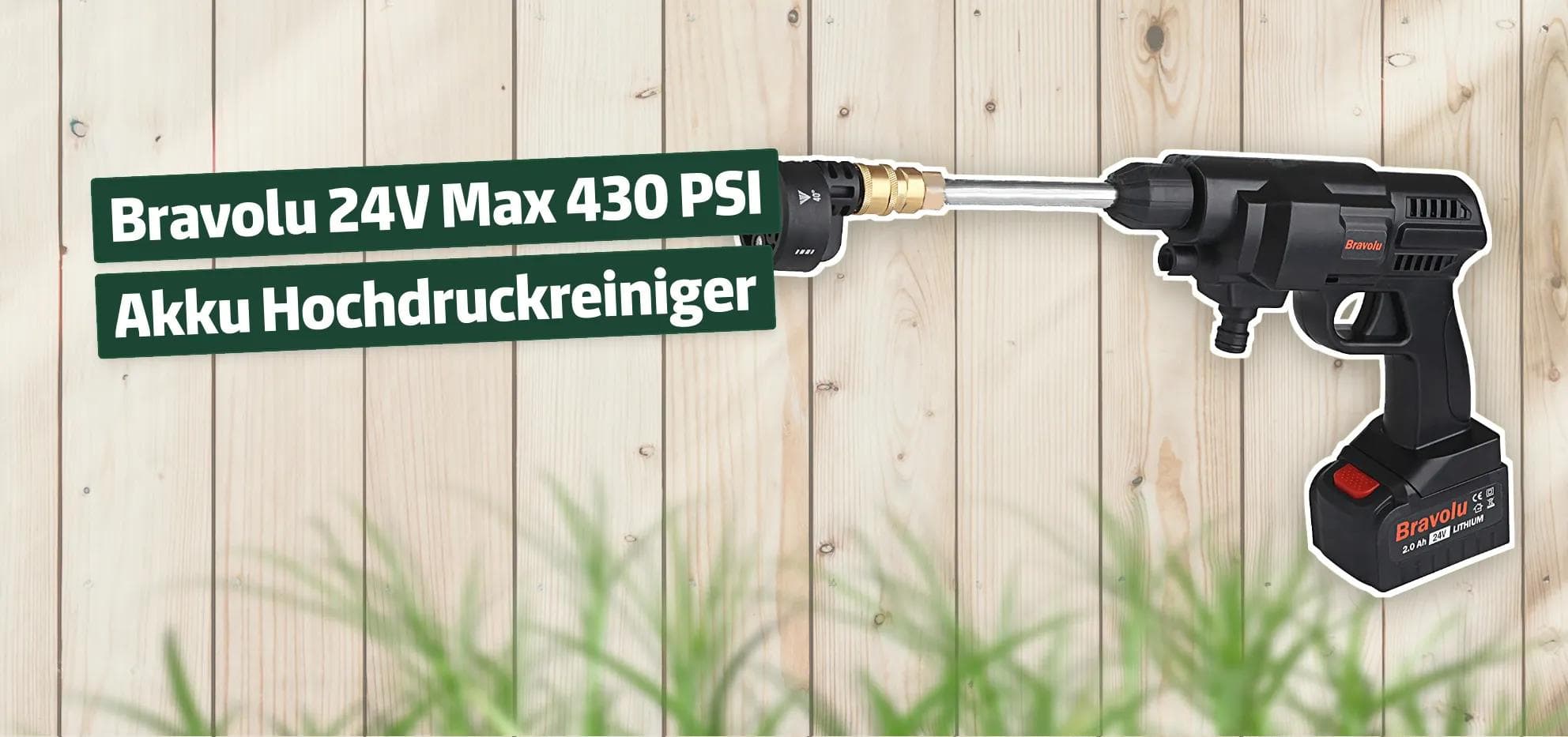 Bravolu 24V Max 430 PSI Akku Hochdruckreiniger