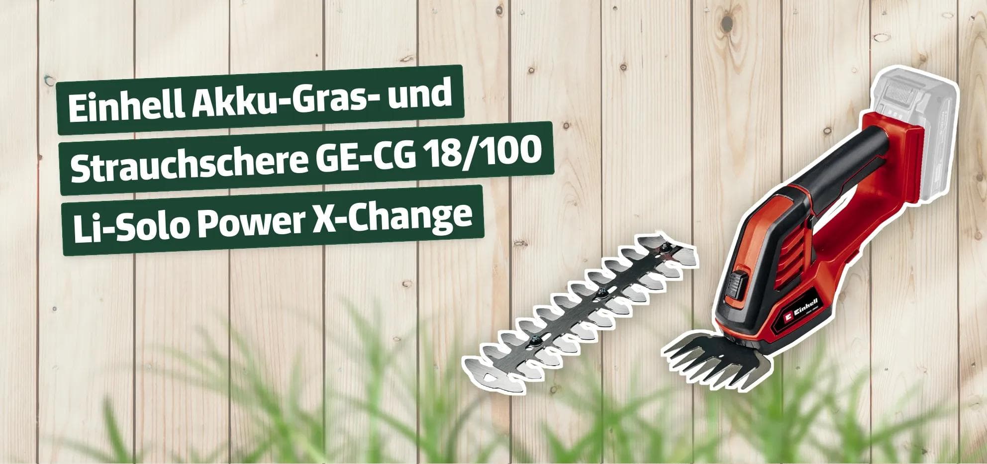 Einhell Akku-Gras- und Strauchschere GE-CG 18/100 Li-Solo Power X-Change