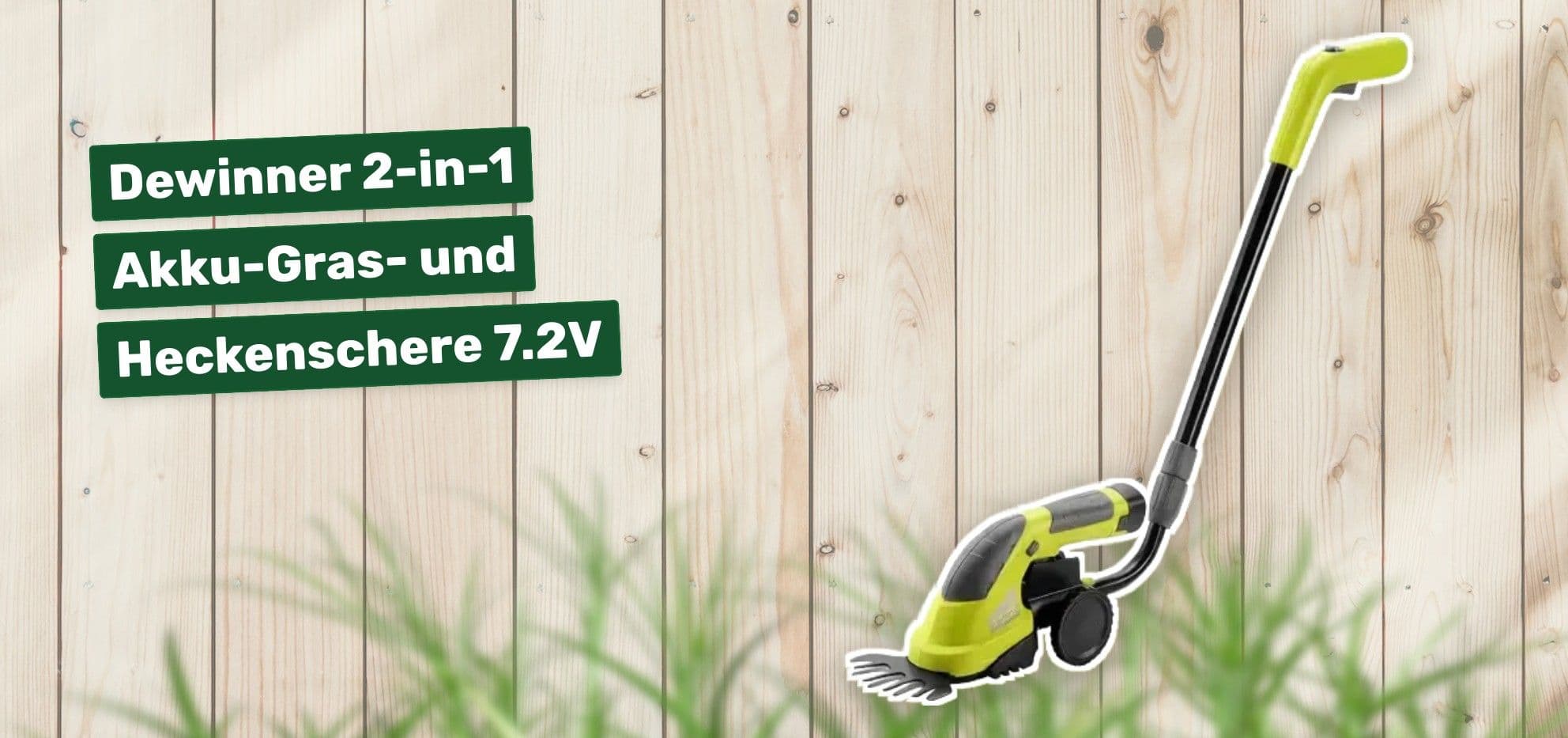 Dewinner 2-in-1 Akku-Gras- und Heckenschere 7.2V