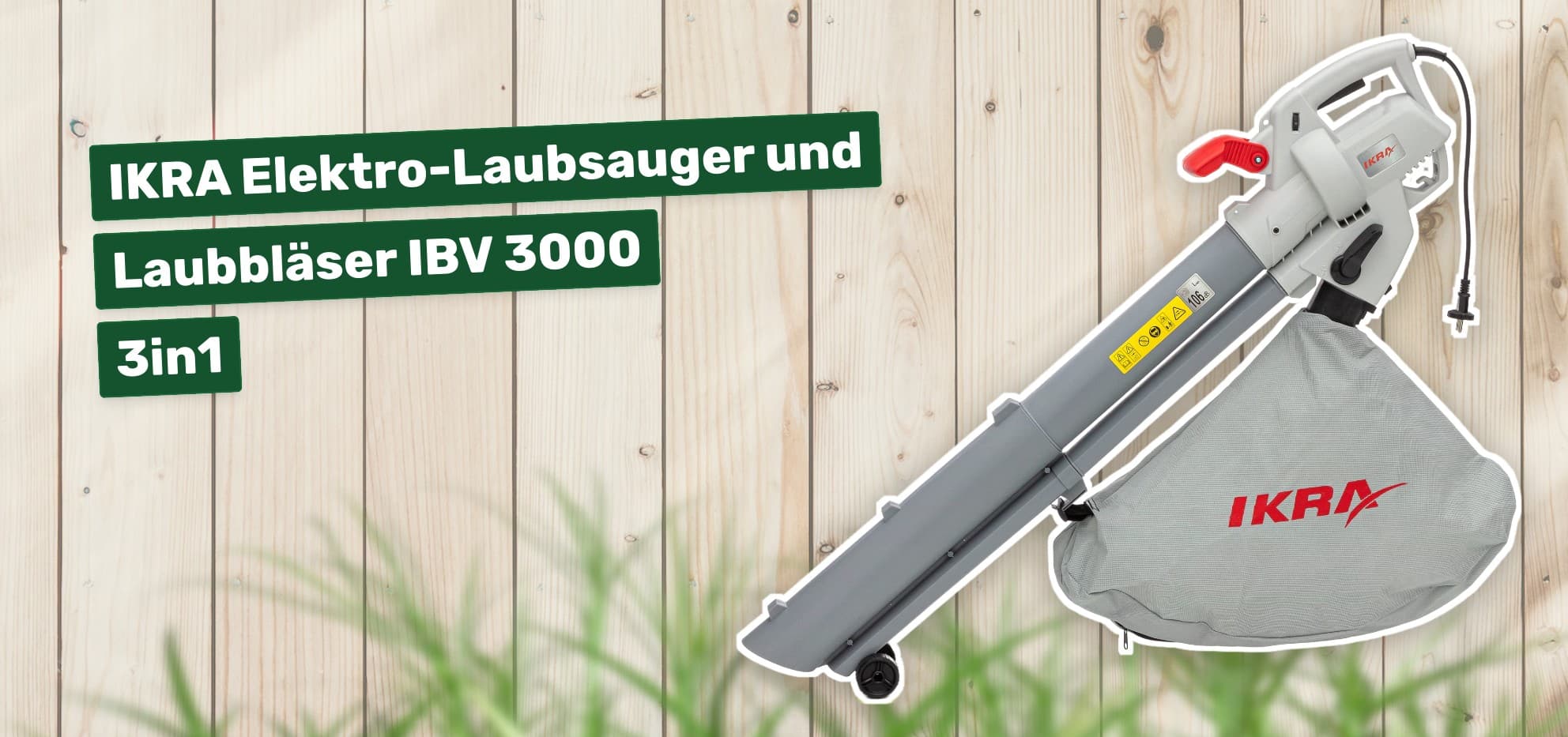 IKRA Elektro-Laubsauger und Laubbläser IBV 3000 3in1