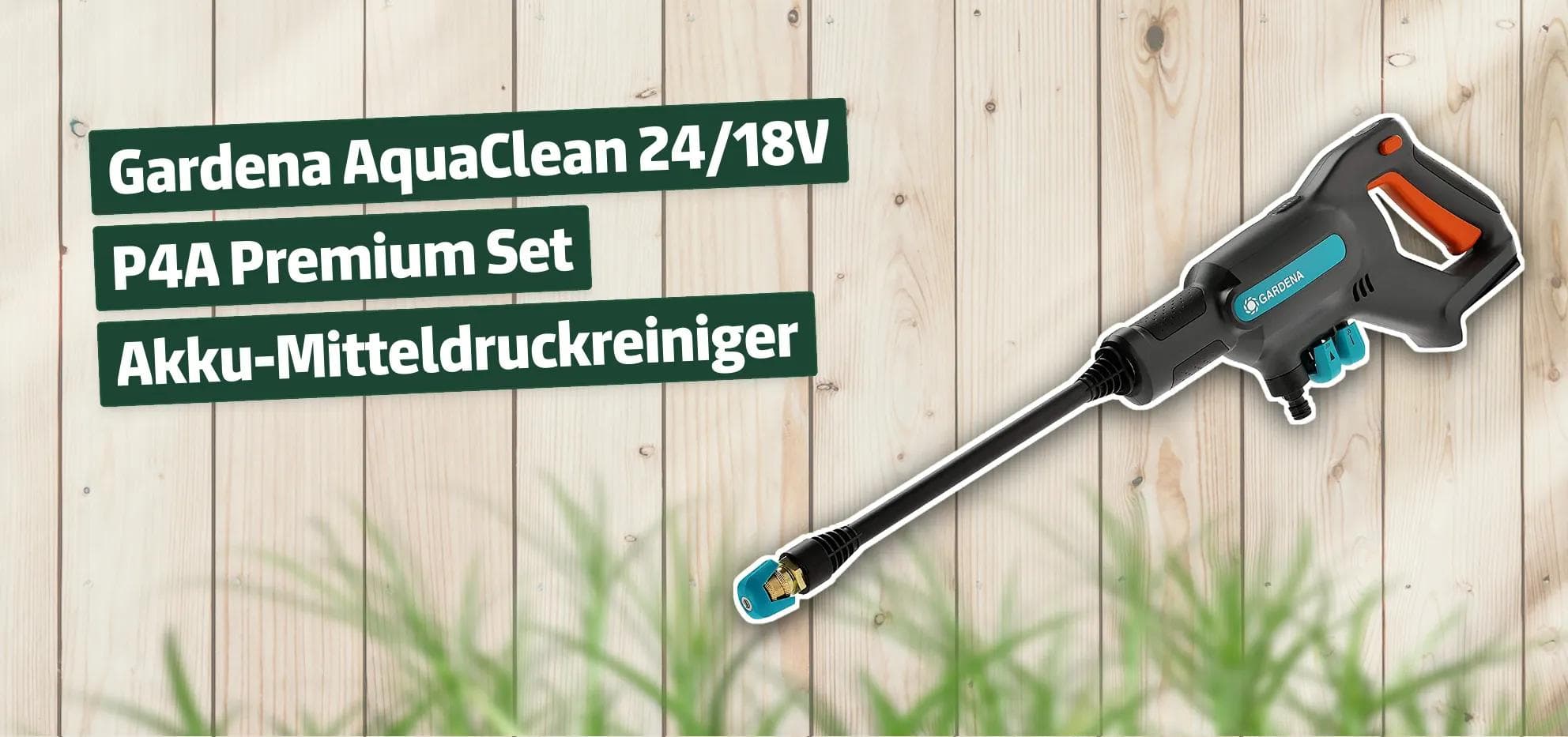 Gardena AquaClean 24/18V P4A Premium Set Akku-Mitteldruckreiniger