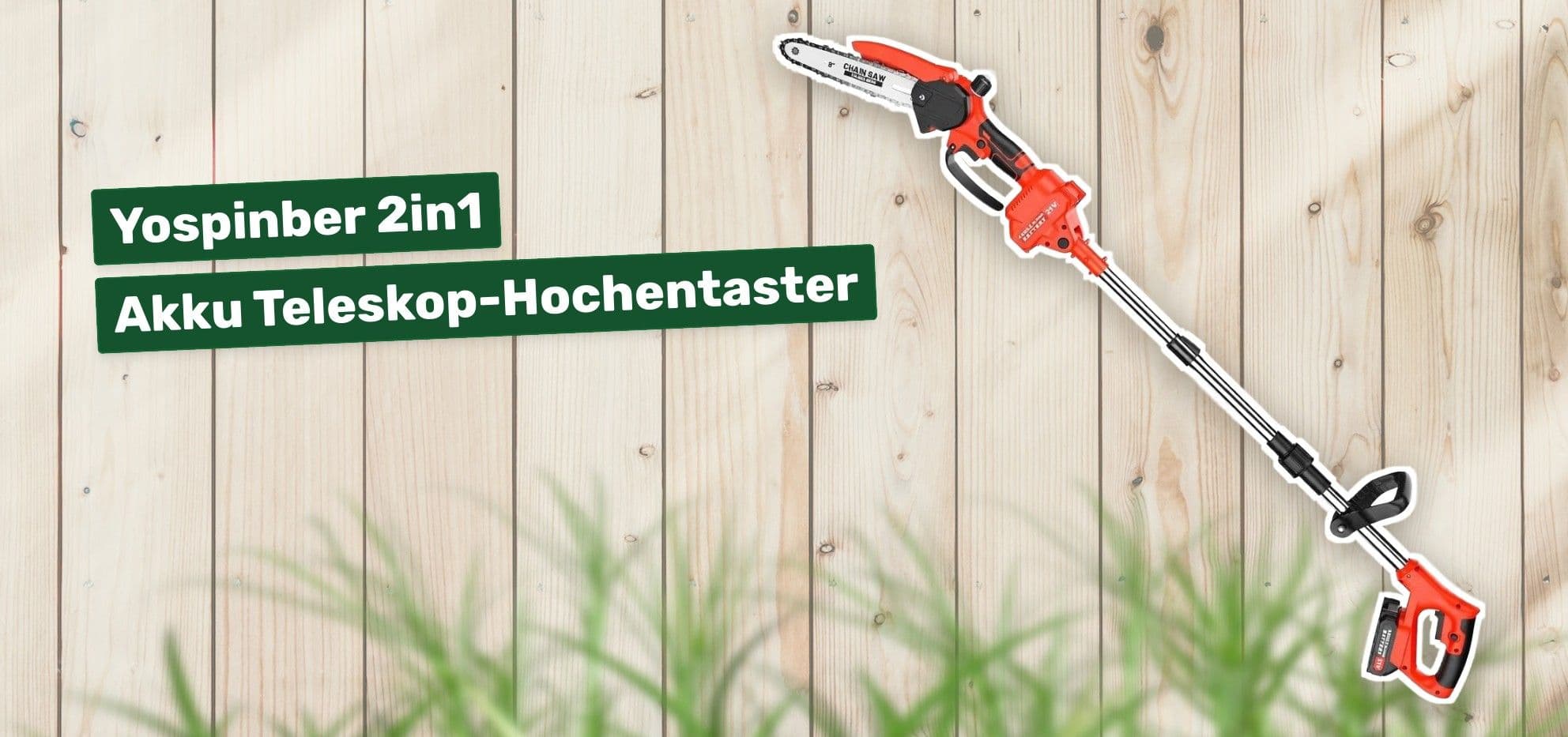 Yospinber 2in1 Akku Teleskop-Hochentaster