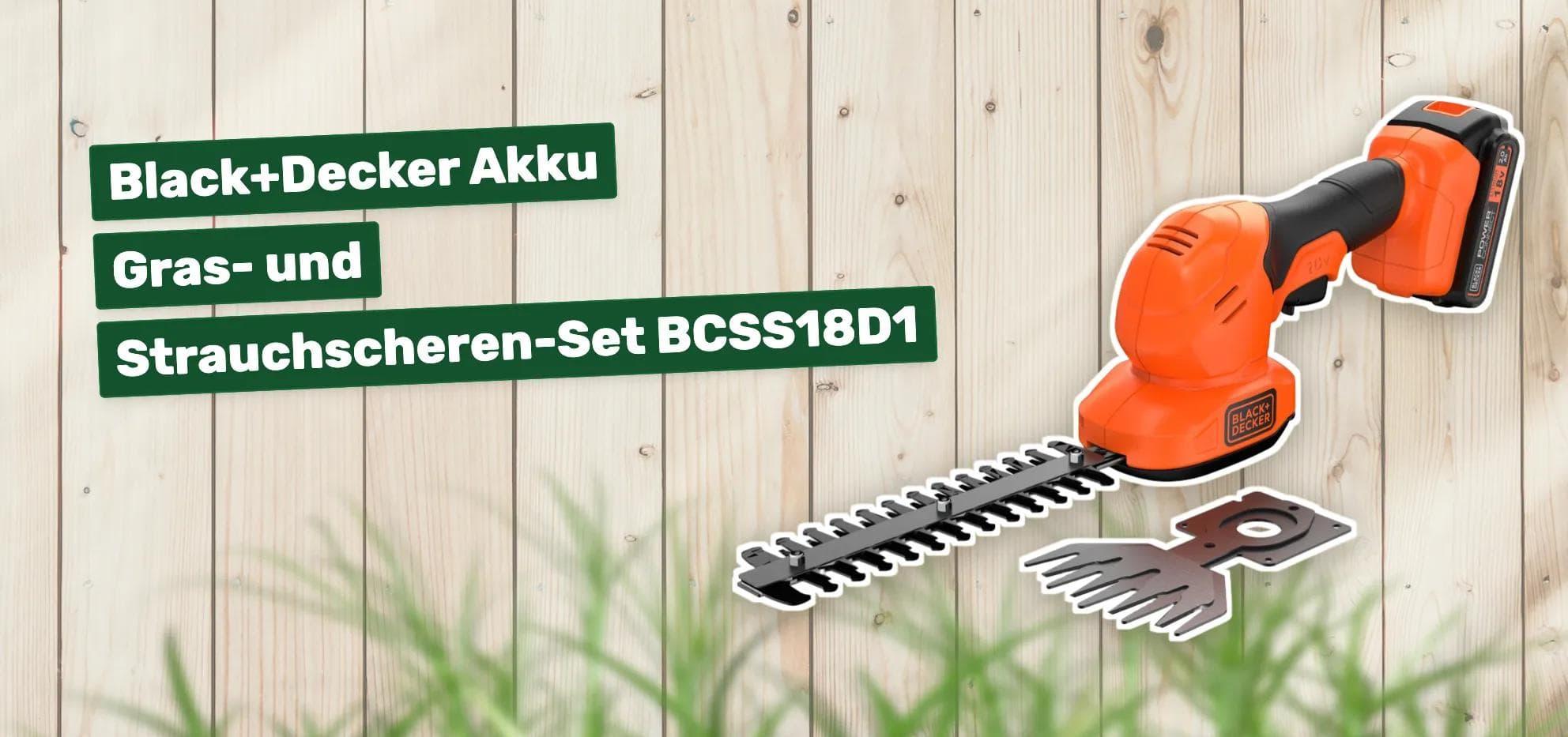Black+Decker Akku Gras- und Strauchscheren-Set BCSS18D1