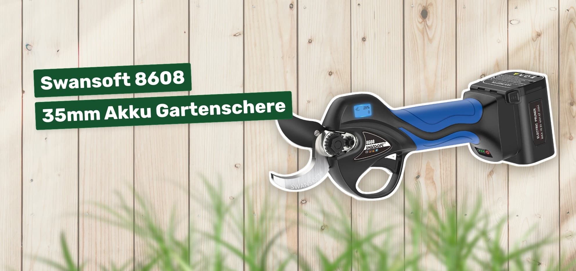 Swansoft 8608 35mm Akku Gartenschere