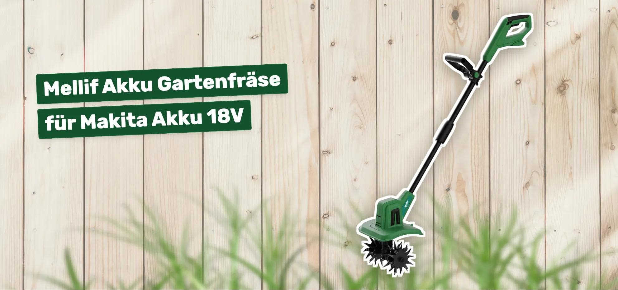 Mellif Akku Gartenfräse für Makita Akku 18V