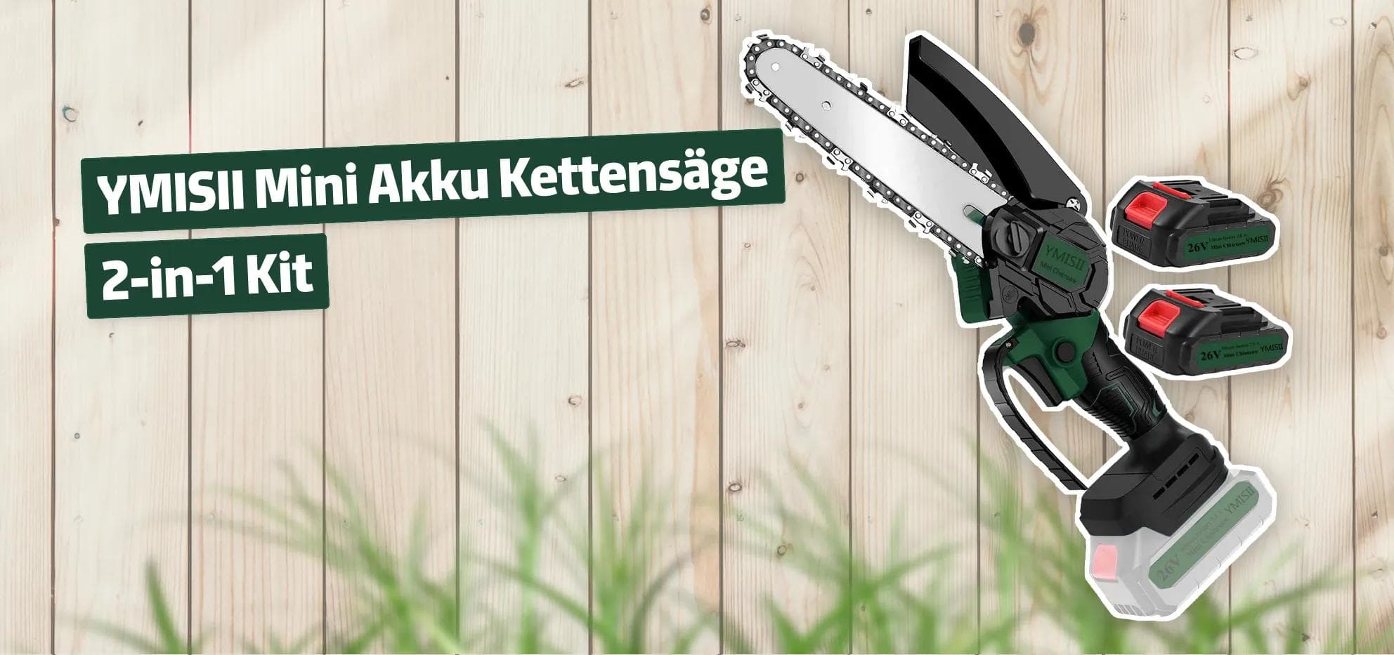 YMISII Mini Akku Kettensäge 2-in-1 Kit