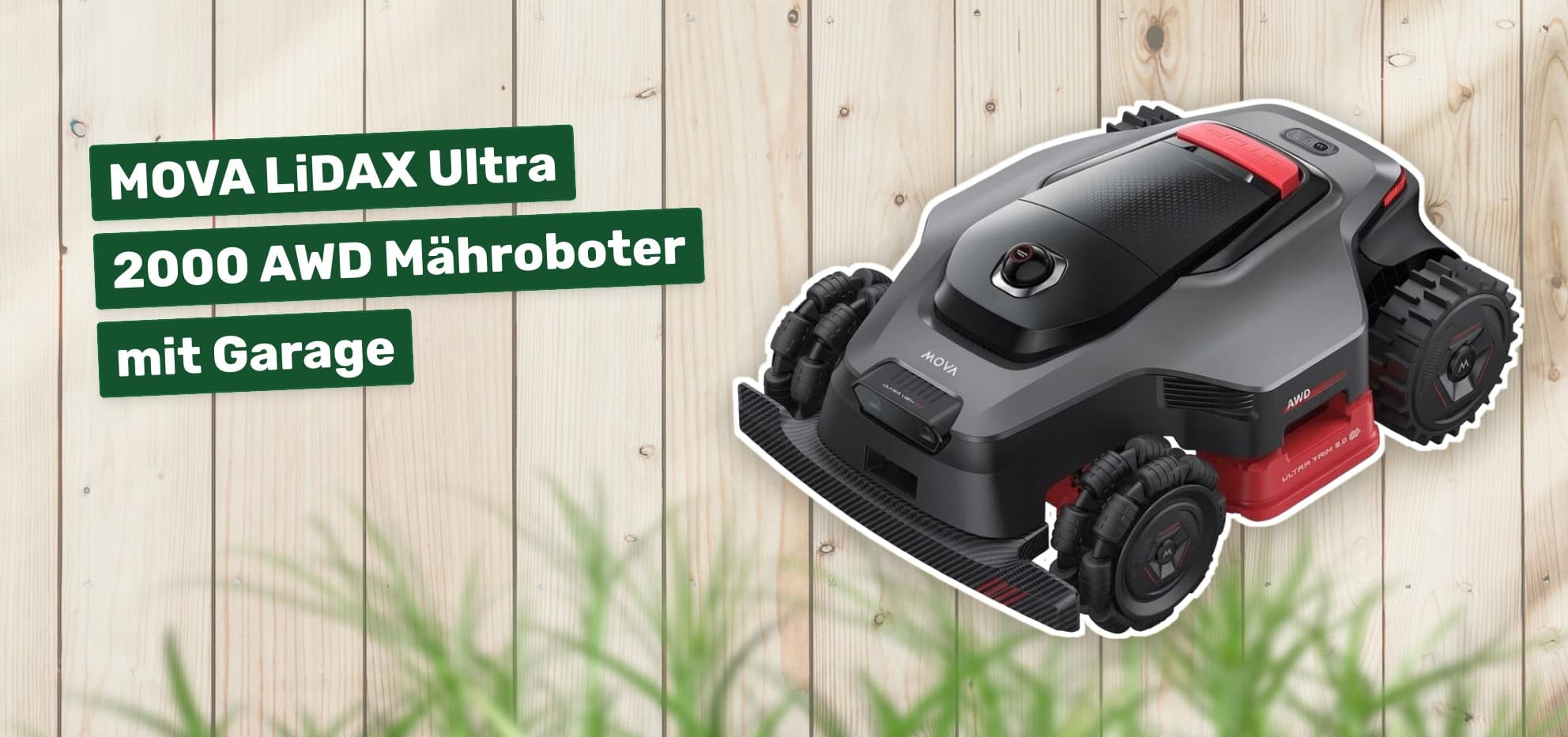 MOVA LiDAX Ultra 2000 AWD Mähroboter mit Garage