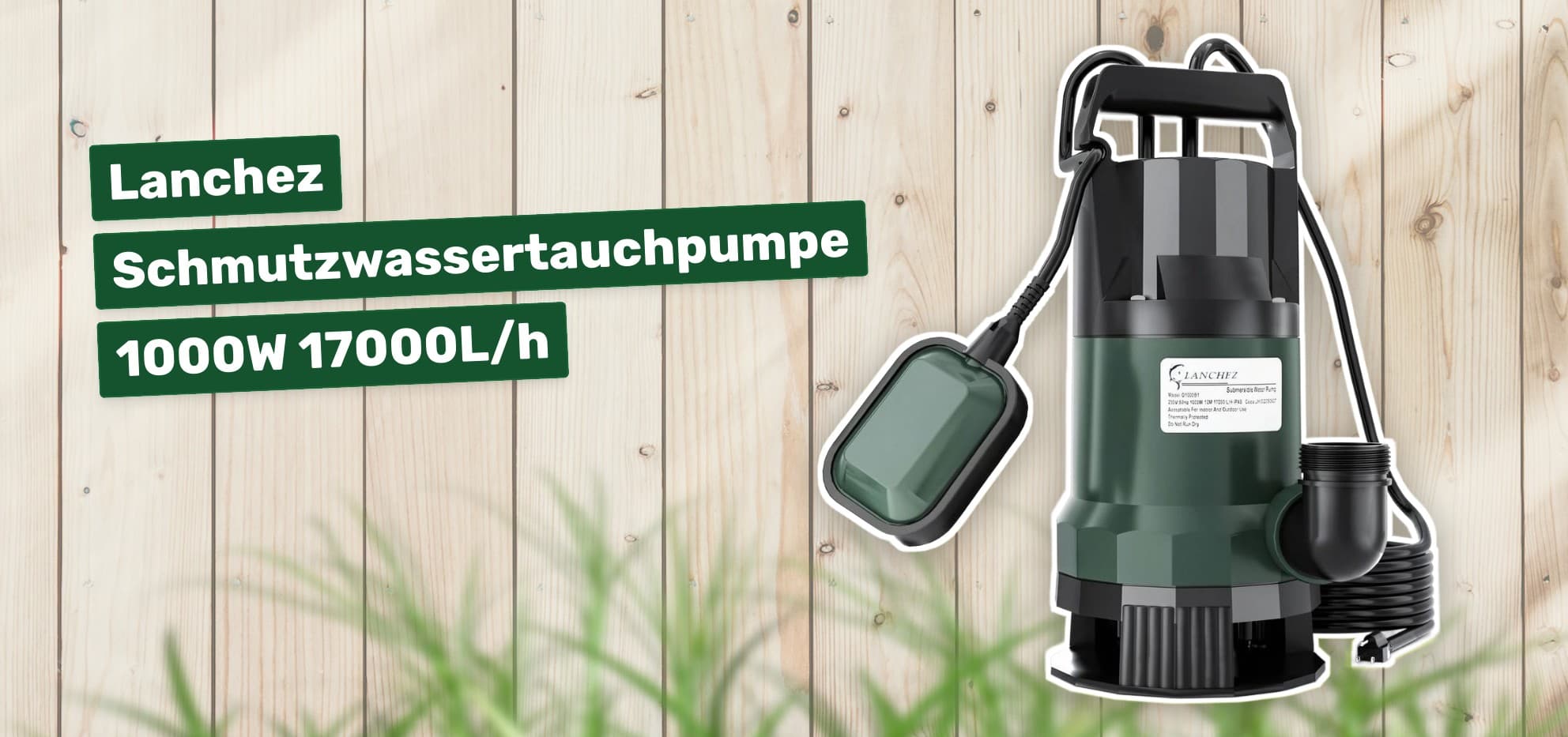 Lanchez Schmutzwassertauchpumpe 1000W 17000L/h