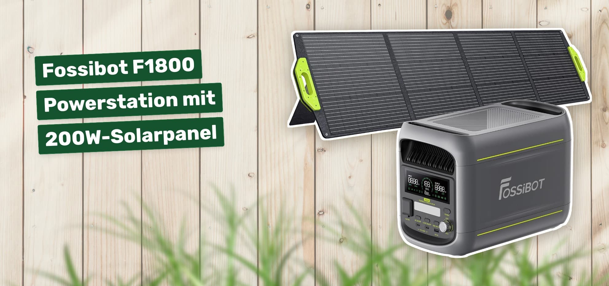 Fossibot F1800 Powerstation mit 200W-Solarpanel