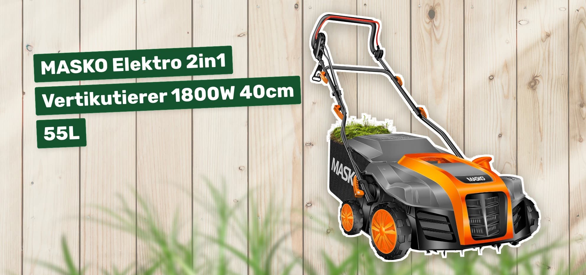 MASKO Elektro 2in1 Vertikutierer 1800W 40cm 55L
