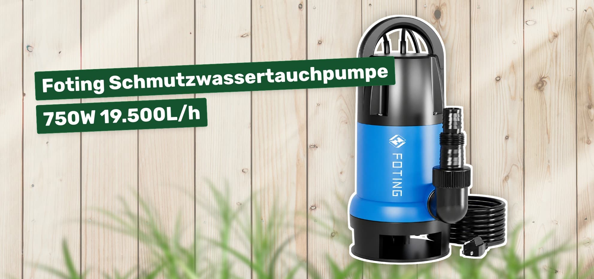 Foting Schmutzwassertauchpumpe 750W 19.500L/h