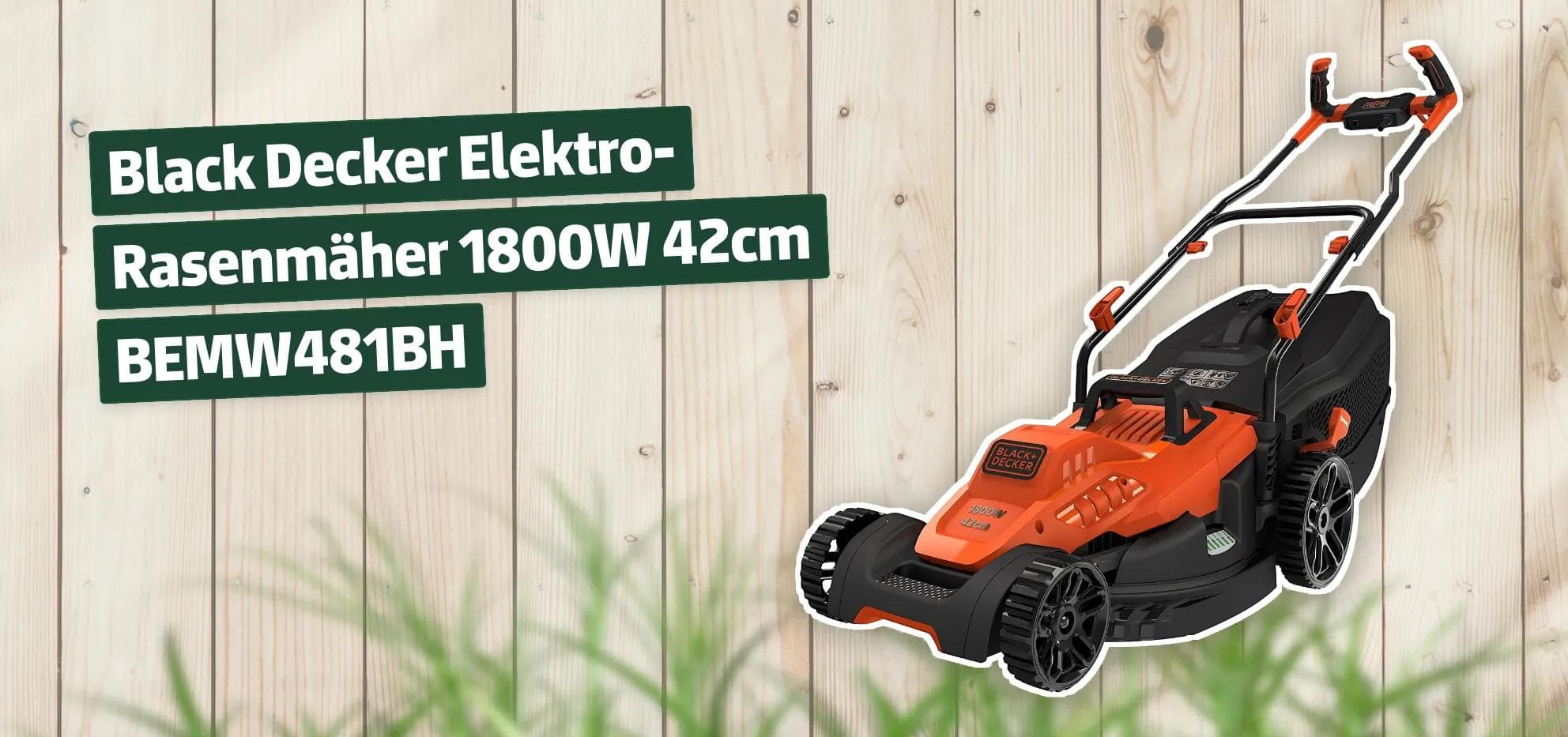 Black+Decker Elektro-Rasenmäher 1800W 42cm BEMW481BH
