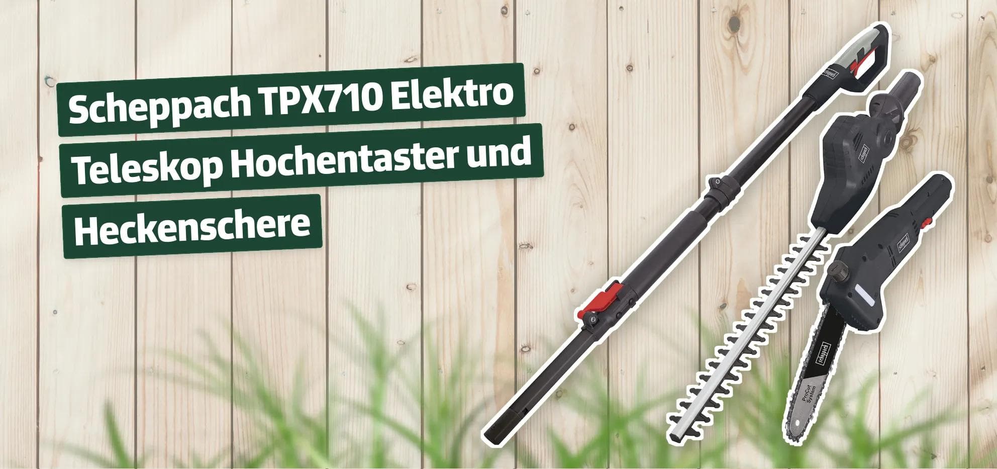 Scheppach TPX710 Elektro Teleskop Hochentaster und Heckenschere